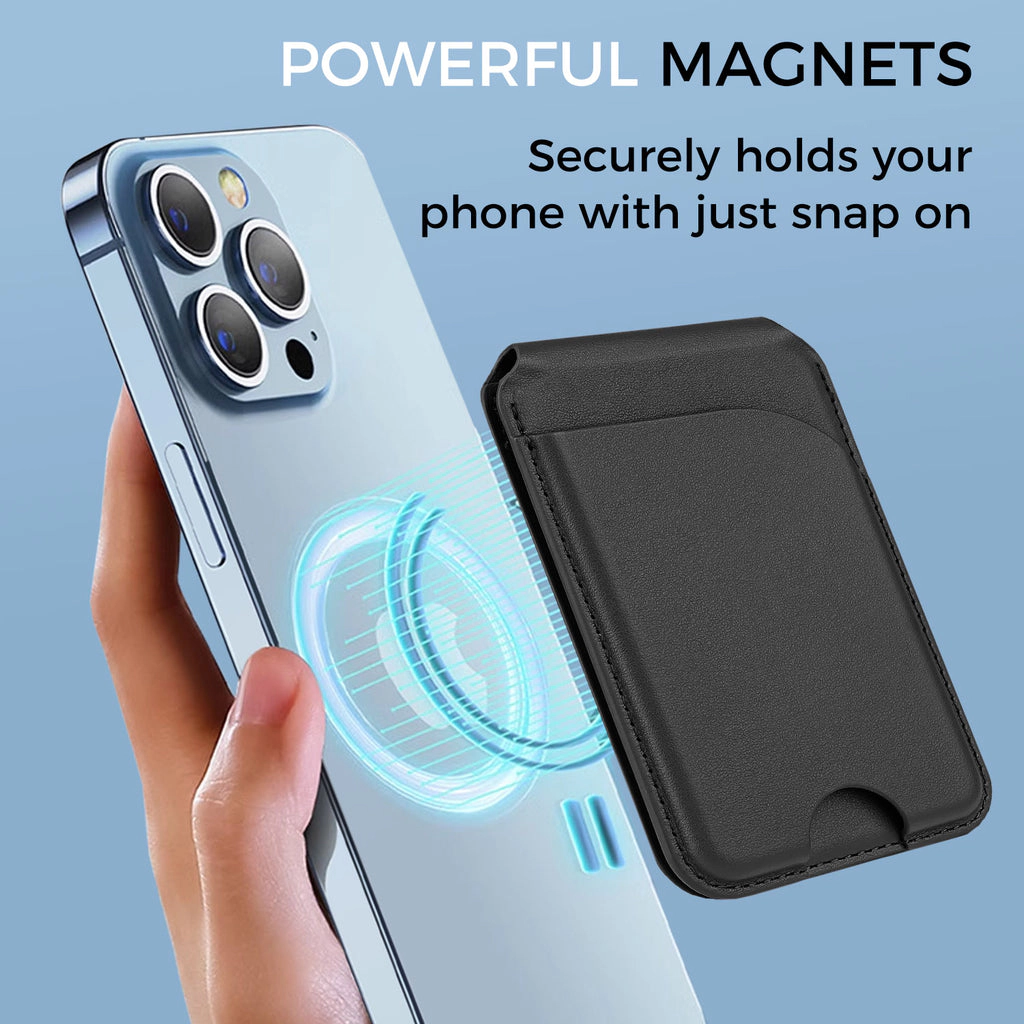 Alpha Digital MagSafe, Adjustable Phone Stand, Compatible w/ iPhone 12-17 - Magnetic Leather Wallet