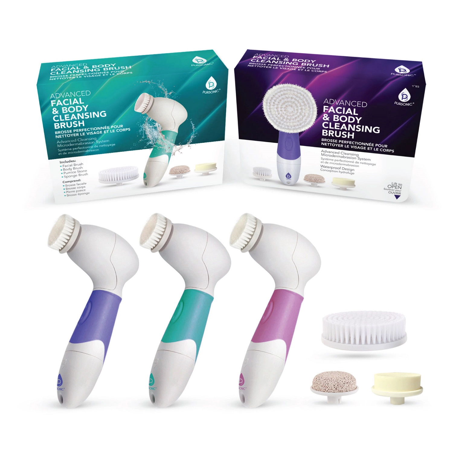 Pursonic Unisex Waterproof Exfoliating Advanced Facial & Body Cleansing Brush