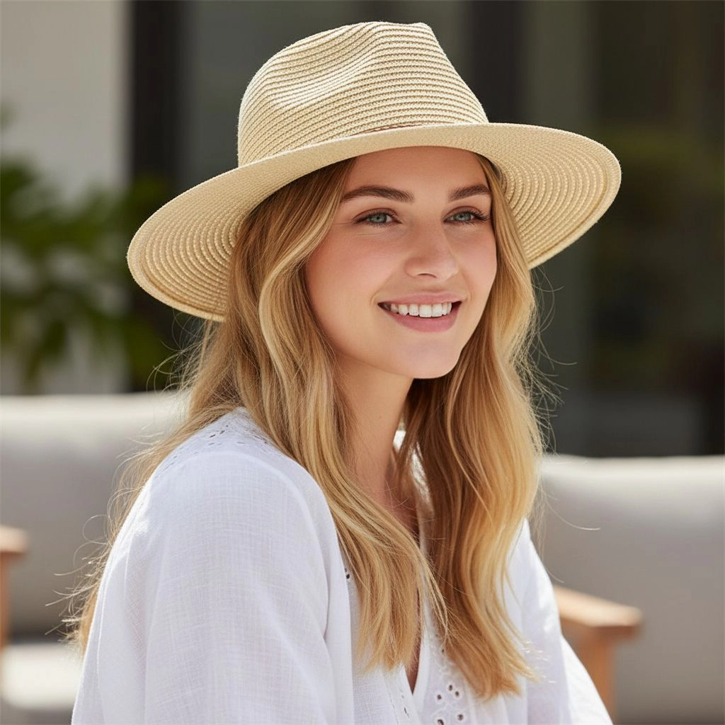 Anna-Kaci Women's Women Wide Brim Straw Sun Hat Lightweight Breathable Summer Beach Packable