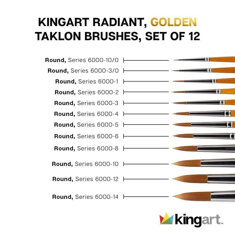 Radiant™ 6000 Round Golden Synthetic Brush Set - 12 pc