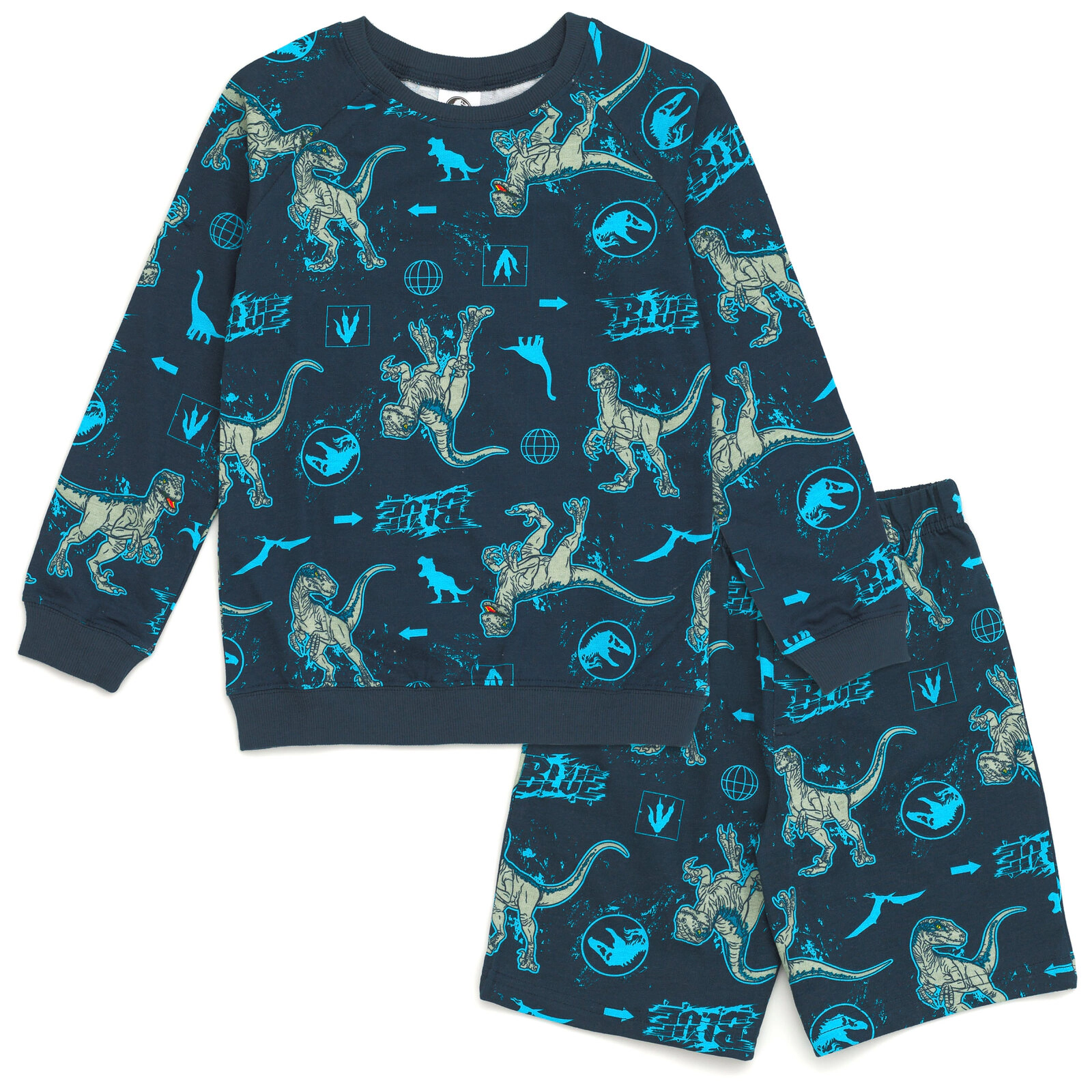 Jurassic World Park T-Rex Boys' 2-Piece Sweatshirt and Shorts Set