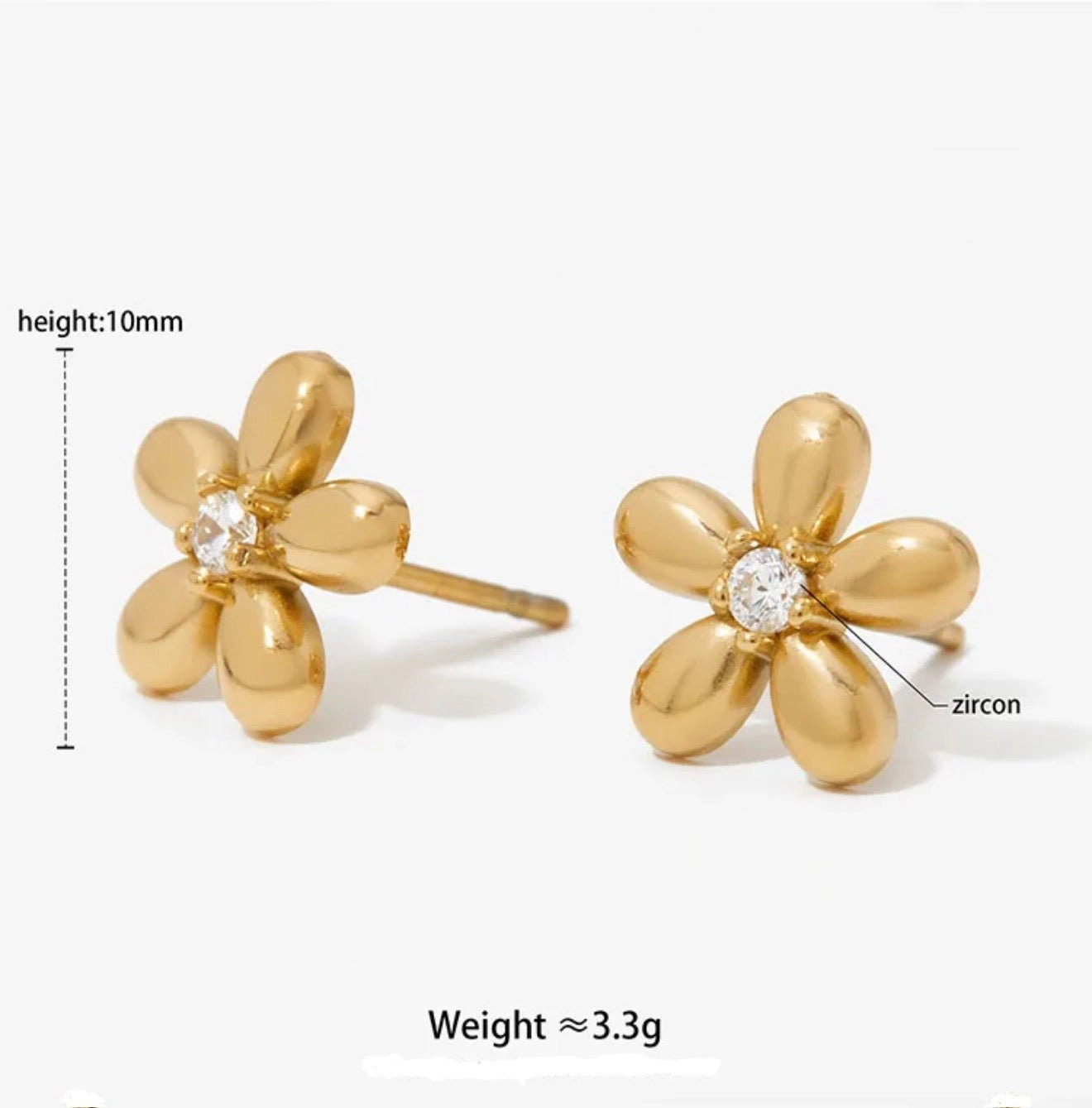DressAtR Women's Flower 18K Gold Plated Jewelry Set