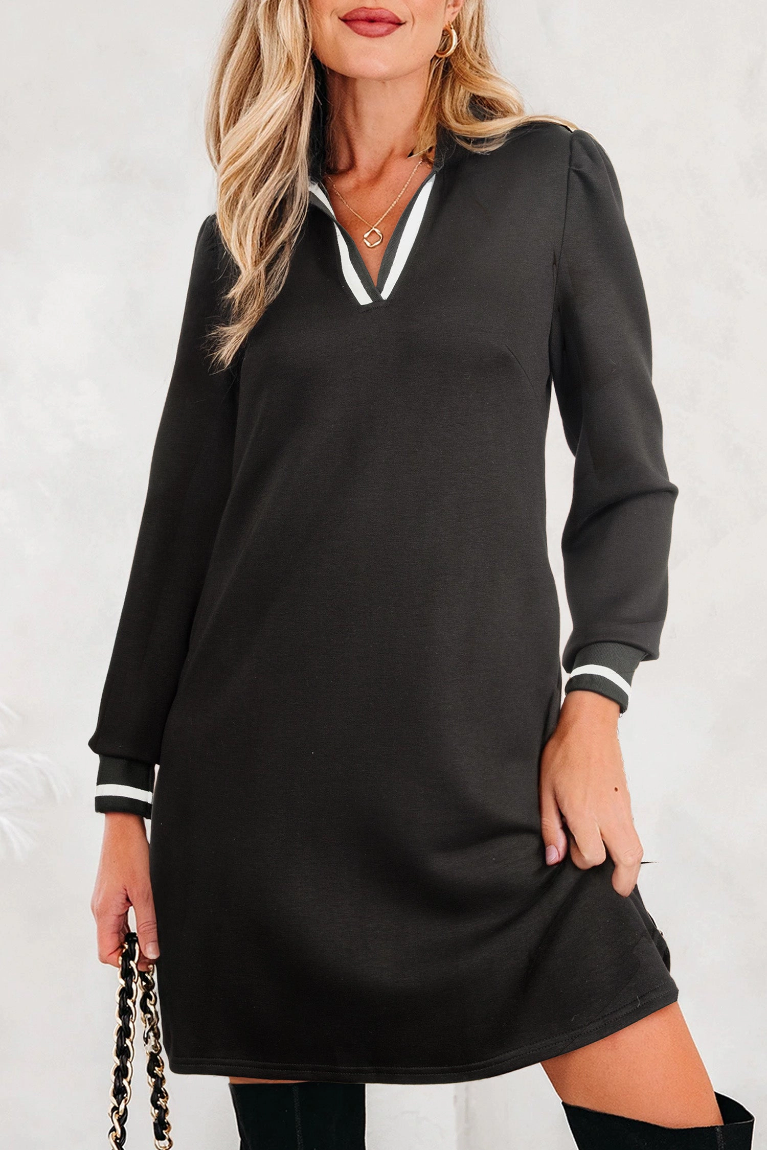 Threaded Pear Women's Edith Sleeve Shift Mini Dress