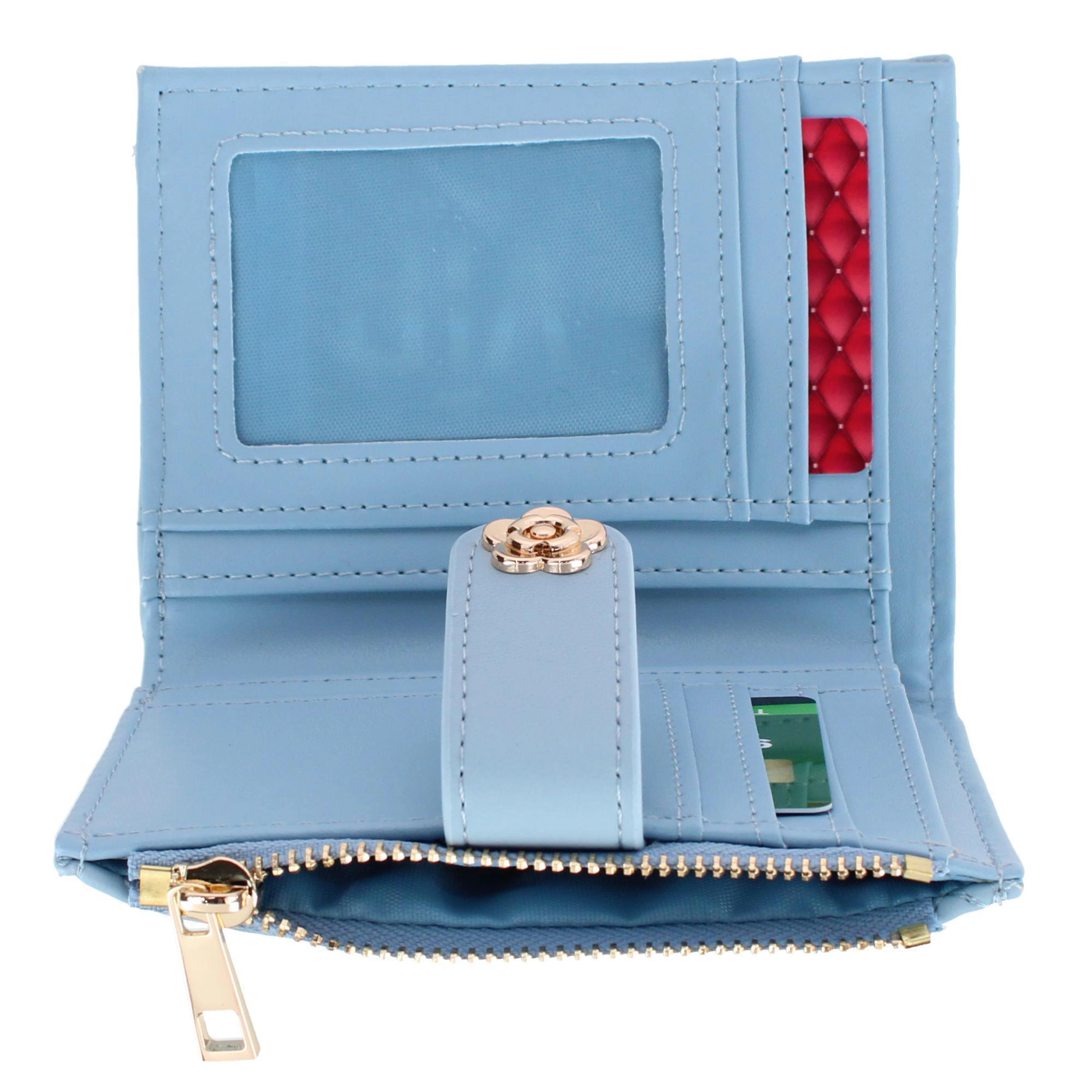 CTM Women's Premium Faux Leather Quilt Quality -Fold Wallet