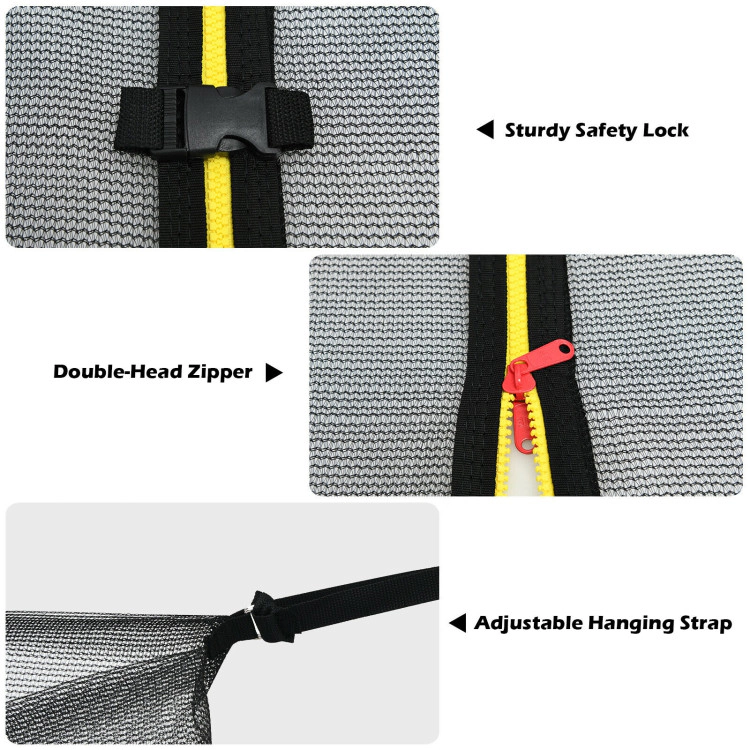 Hivvago 16Ft Replacement Weather-Resistant Trampoline Safety Enclosure Net
