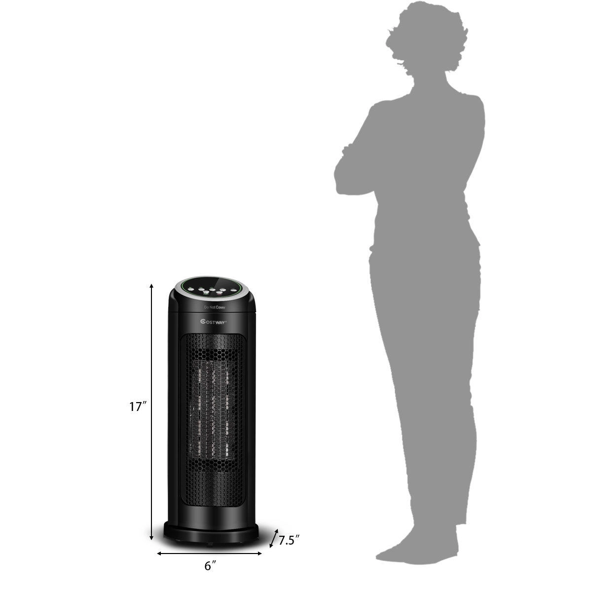 SlickBlue 1500W Ceramic Space Heater with Remote Control and Timer