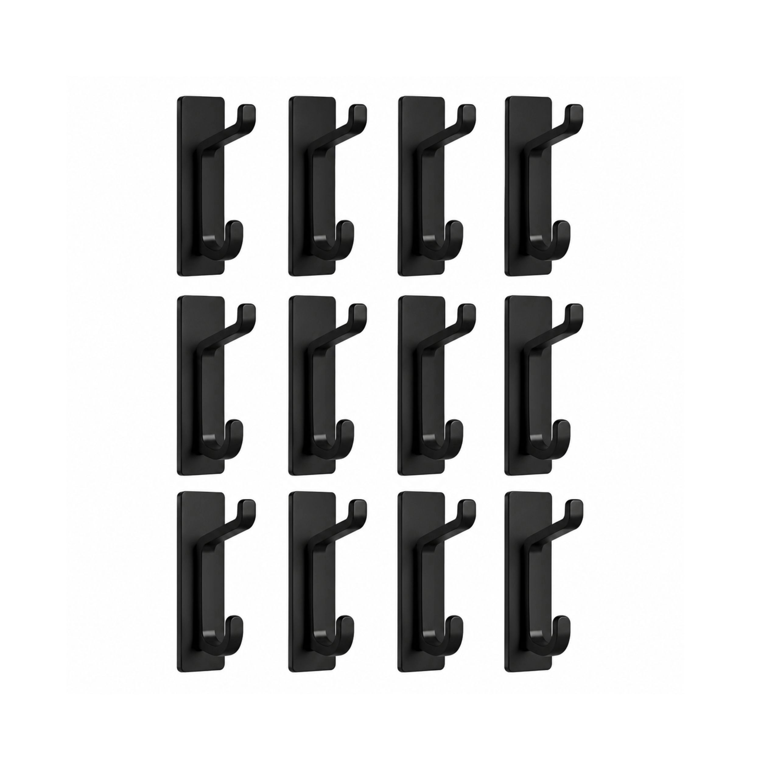 Stock Preferred Pack of 12 Heavy Duty Adhesive Wall Hooks for Coats Towels and Bags