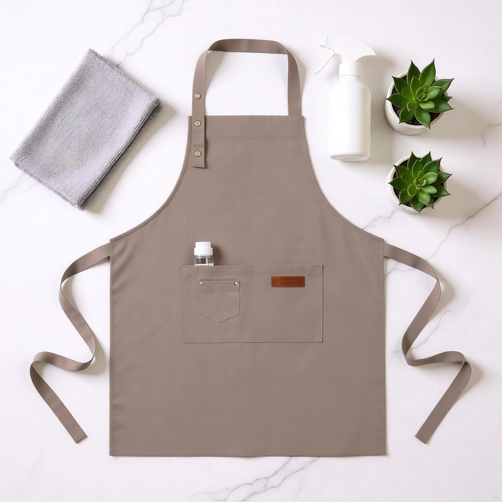 Alilang Women Kitchen Apron Adjustable Neck with Pocket for Cooking Baking Crafting