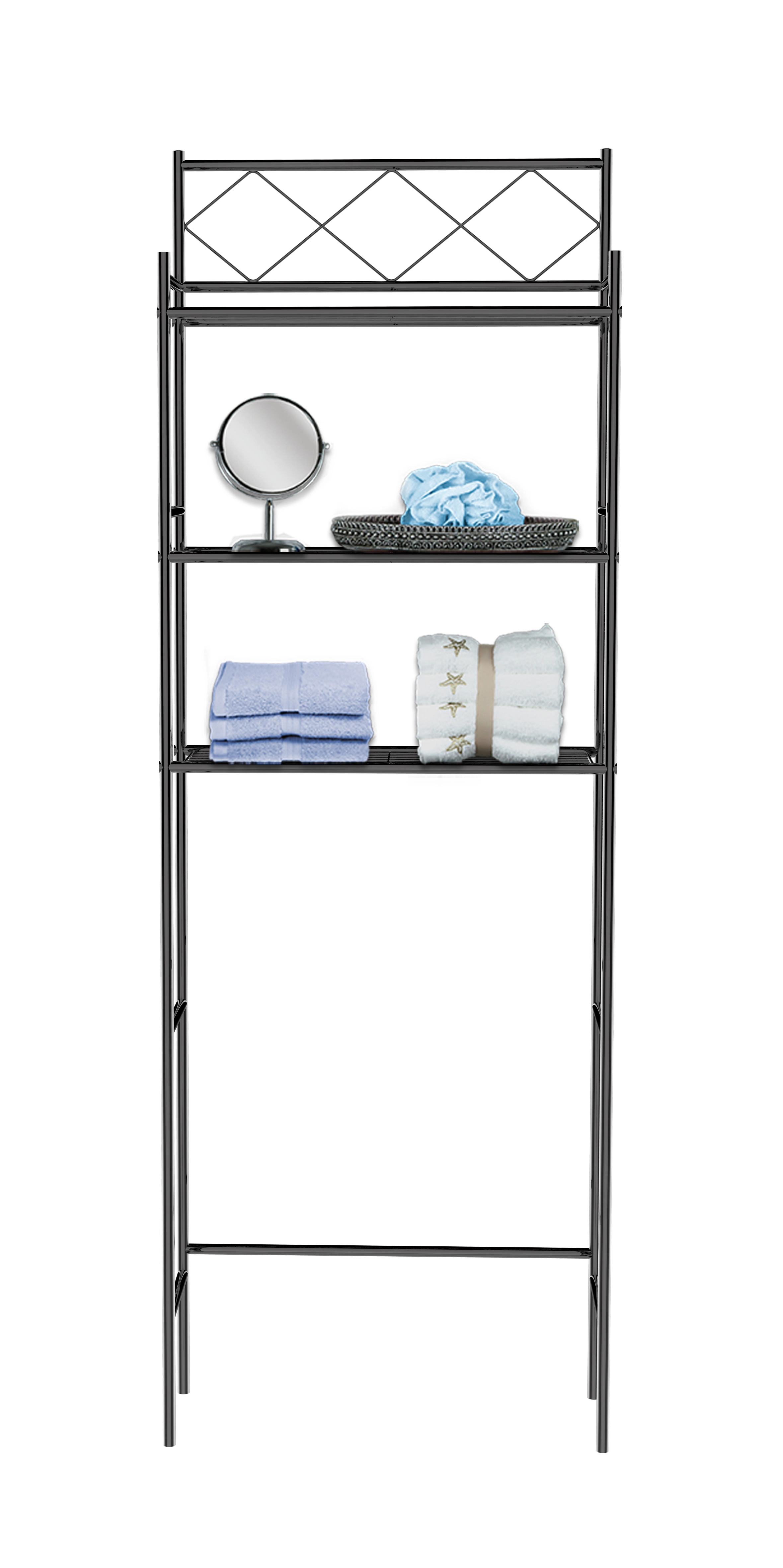 J&V TEXTILES 3-Shelf Metal Bathroom Organizer Over The Toilet, Space Saver