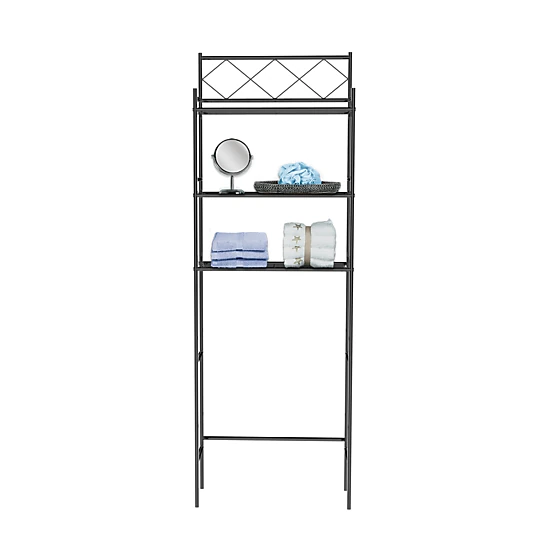 J&V TEXTILES 3-Shelf Metal Bathroom Organizer Over The Toilet, Bathroom Space Saver