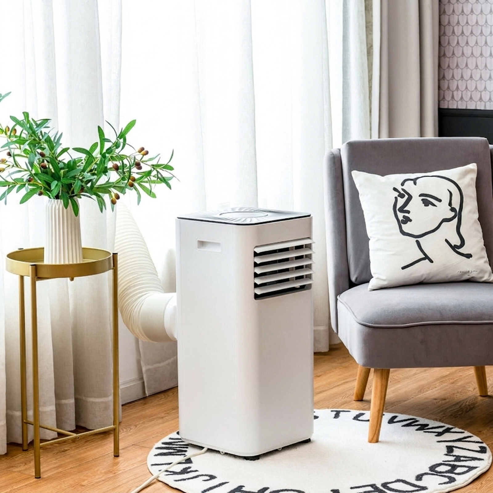 SUGIFT White 10000-BTU 3-in-1 Portable Air Conditioner with Dehumidifier and 4 Modes 13-in W 12.5-in D 27.5-in H