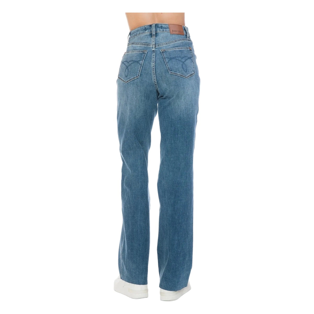 Judy Blue Full Tummy Control Cut Raw Hem Straight Jeans
