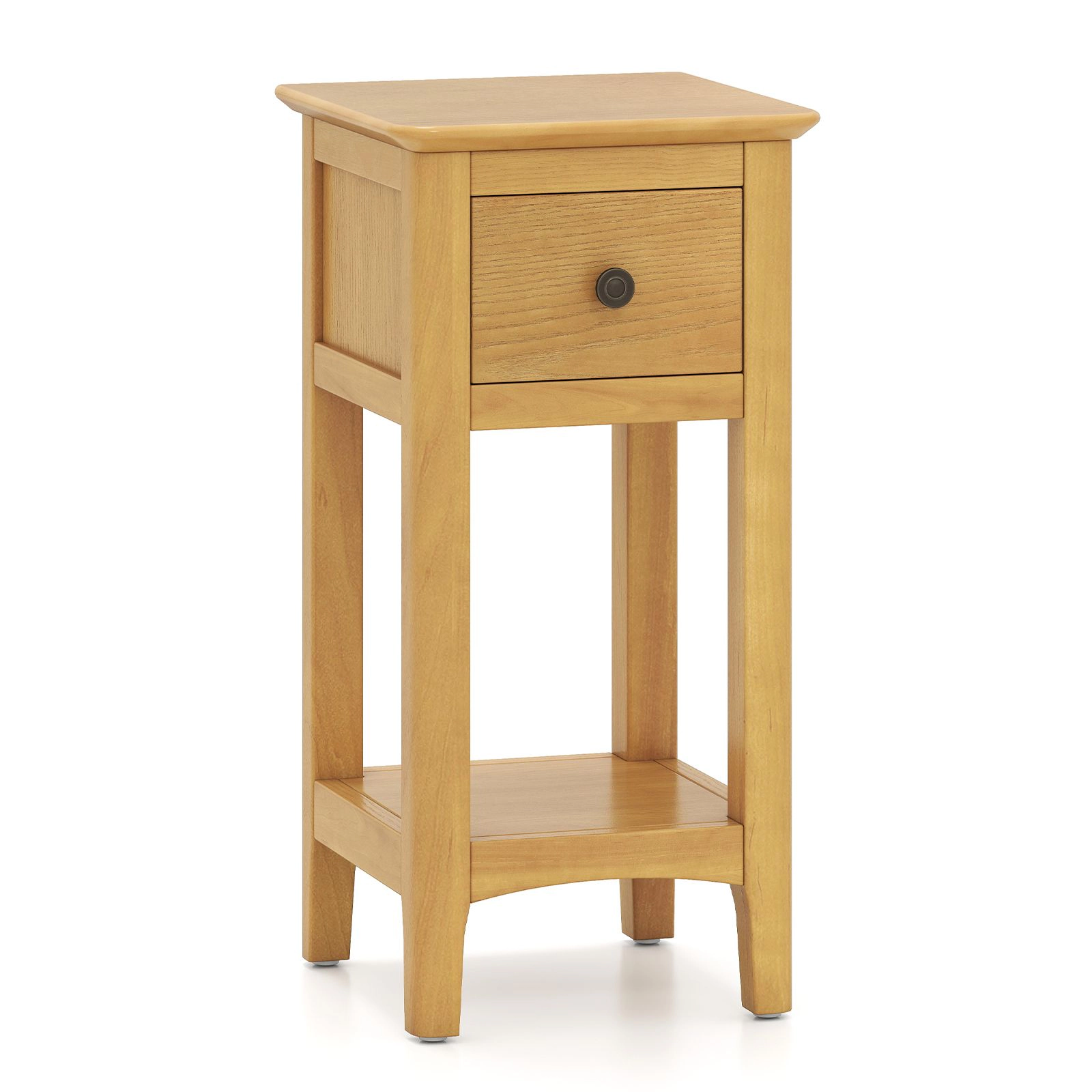 SlickBlue 3-Tier Wooden Nightstand with Drawer and Shelves
