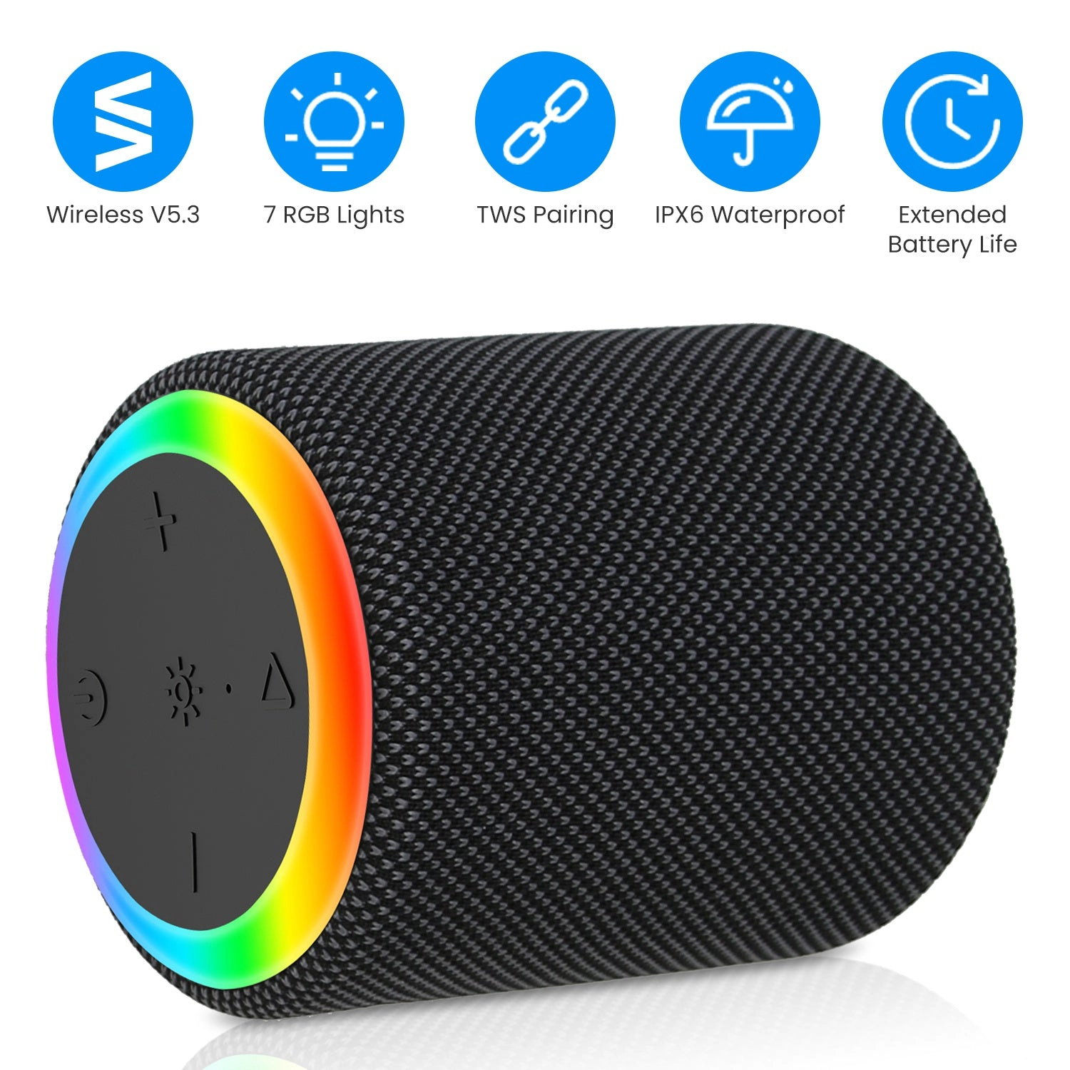 GBruno Waterproof RGB Portable Wireless Speaker