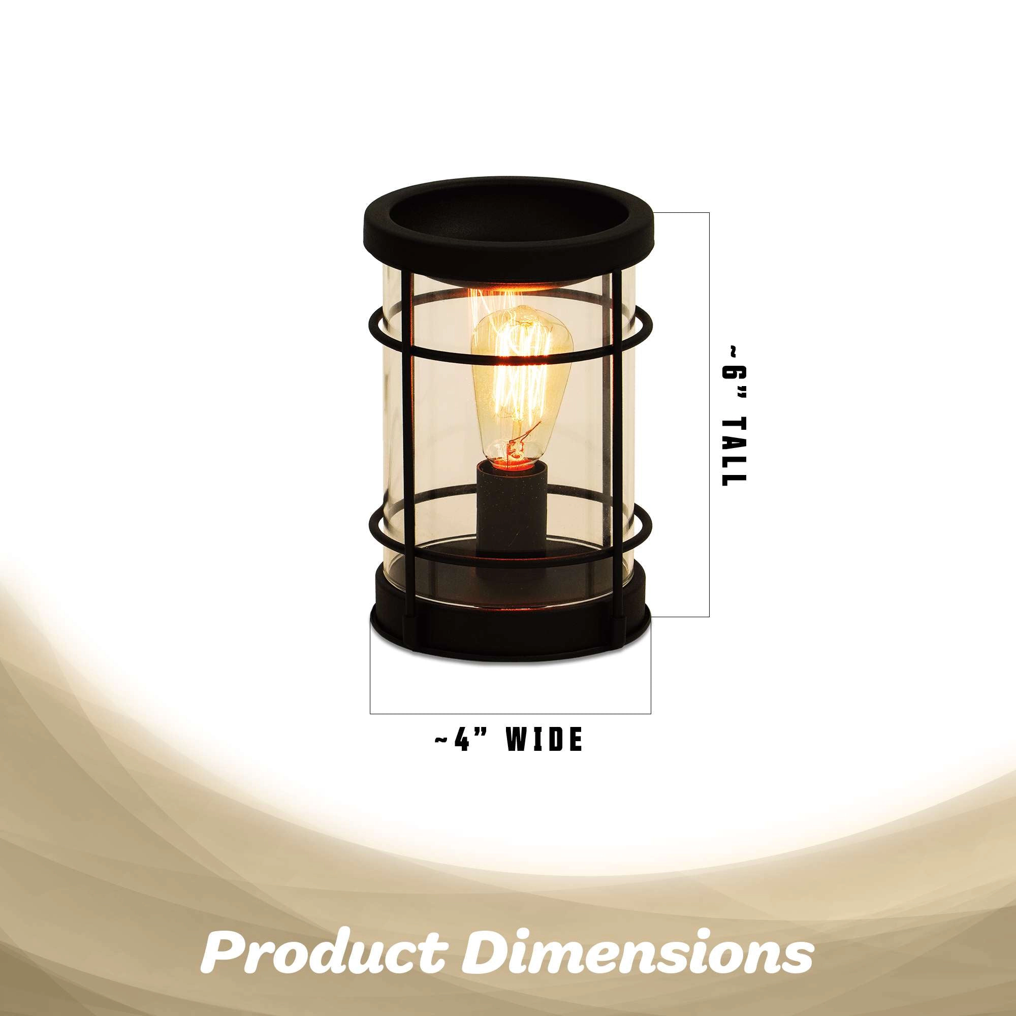 G128 Black Iron Wax Melt Warmer - Electric Flameless Heater with LED Night Light and Timer