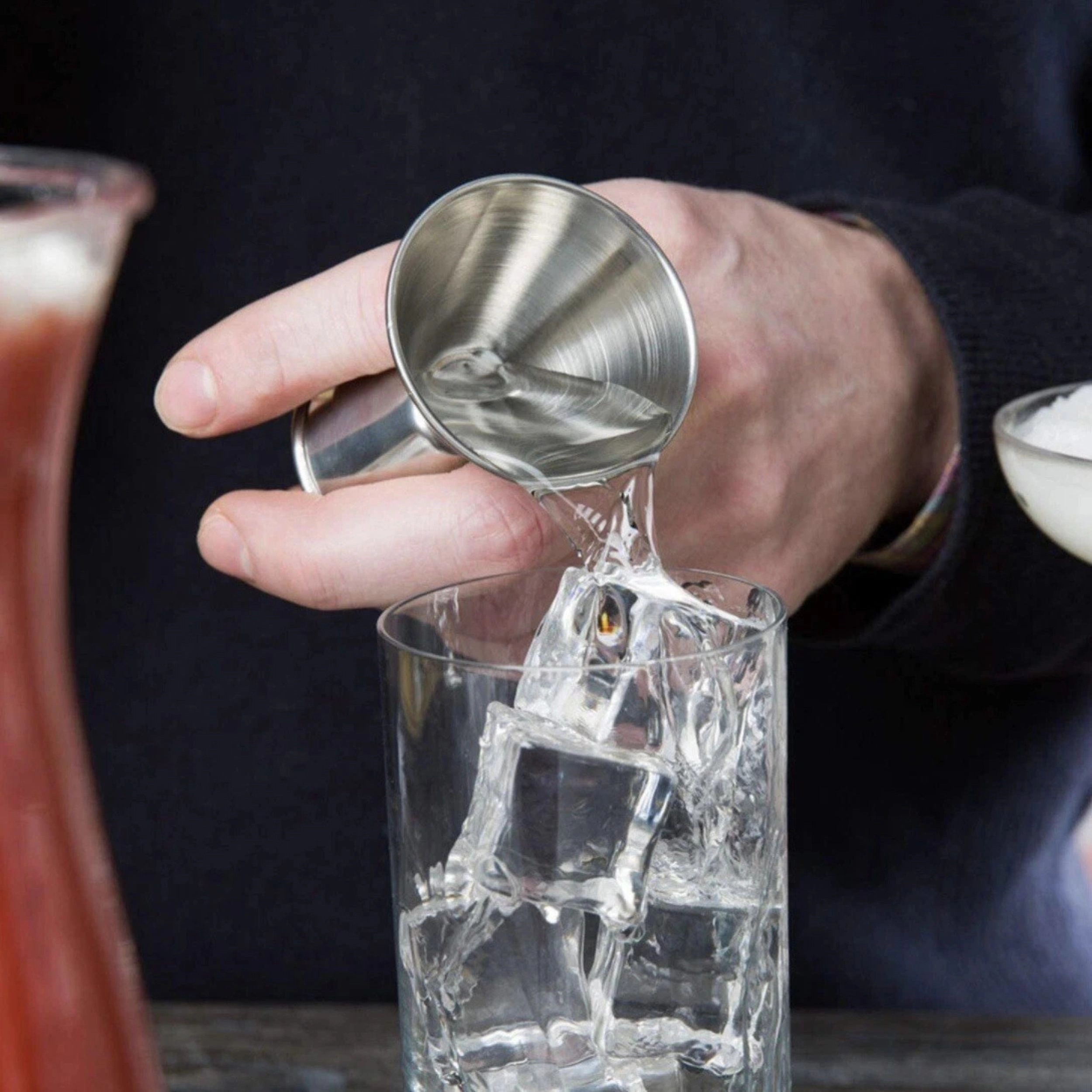 Home Collection Stainless Steel Double Jigger 1 oz & 2 oz Cocktail Measuring Cup