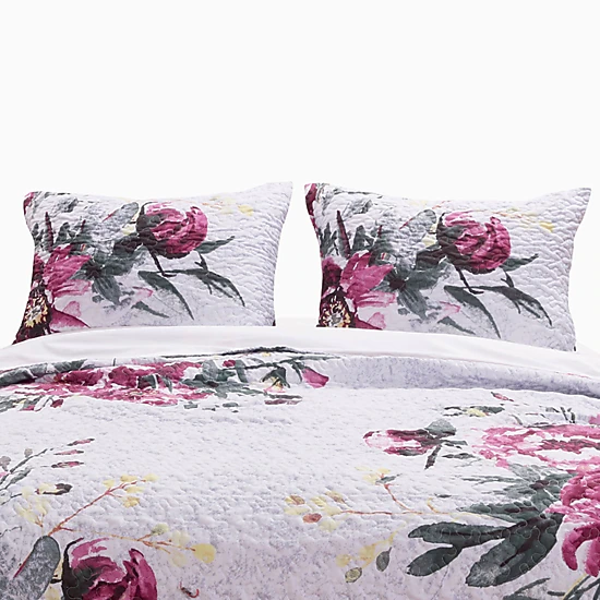 Greenland Home Fashion Touch Floral Print Reversible Pillow Sham