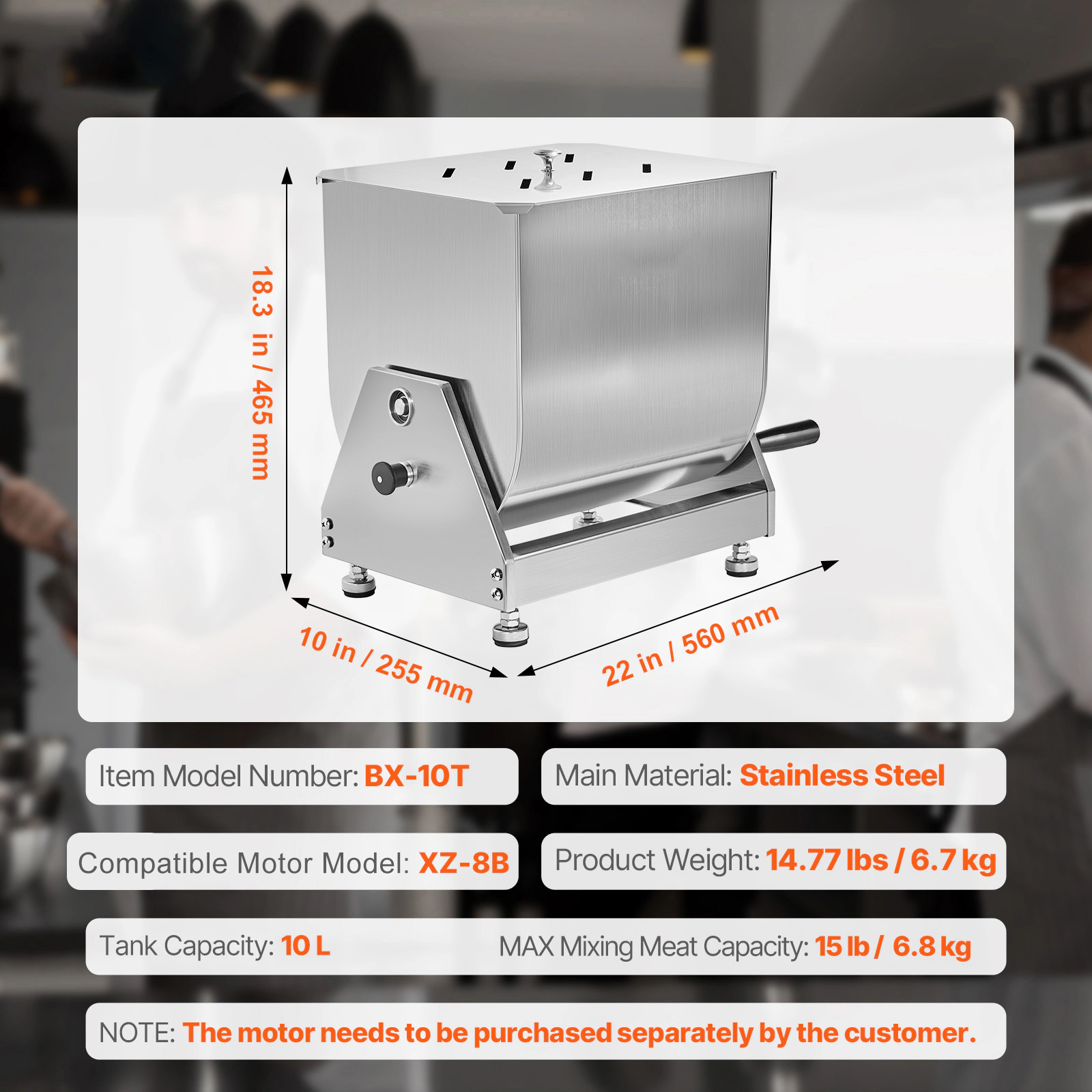 HONGGE Manual Meat Mixer Tilt Tank Meat Processing Equipment Max Meat Stainless Steel Meat Mixer Sausage Mixer Machine