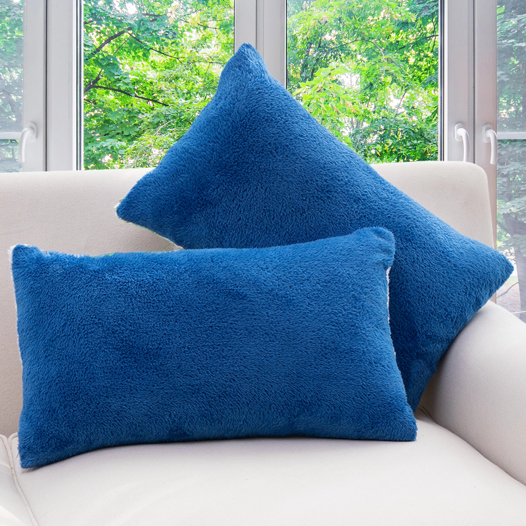 Cheer Collection Microsherpa Velvet Throw Pillow Ultra Soft 12x20 2 Pack