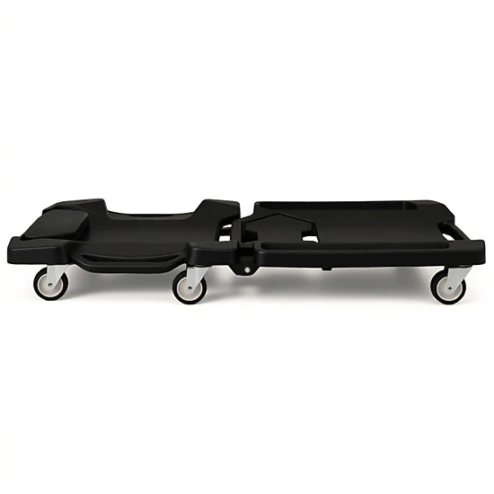 SUGIFT 43-in 350-lb Capacity Foldable Low Profile Rolling Mechanic Creeper with Padded Headrest and Tool Trays