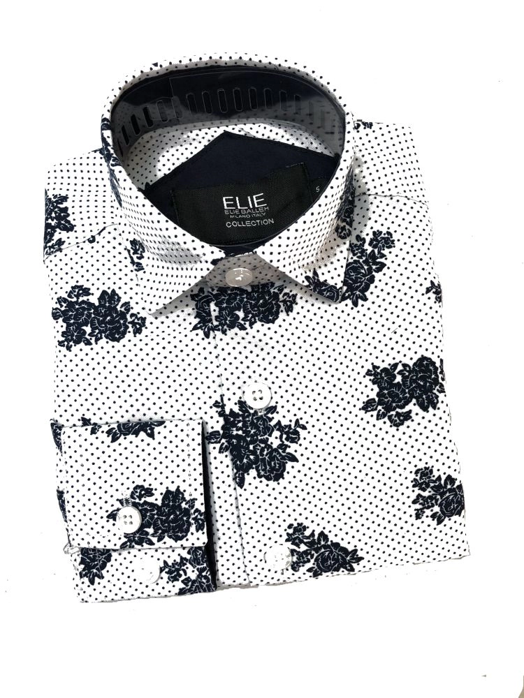 Elie Balleh Boys Slim Fit Floral Button-Down Shirt