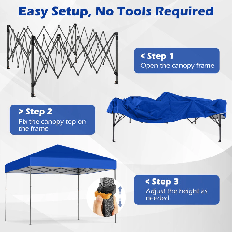 Hivvago 10 X Feet Pop up Canopy Tent with Portable Carrying Bag and 8 Stakes