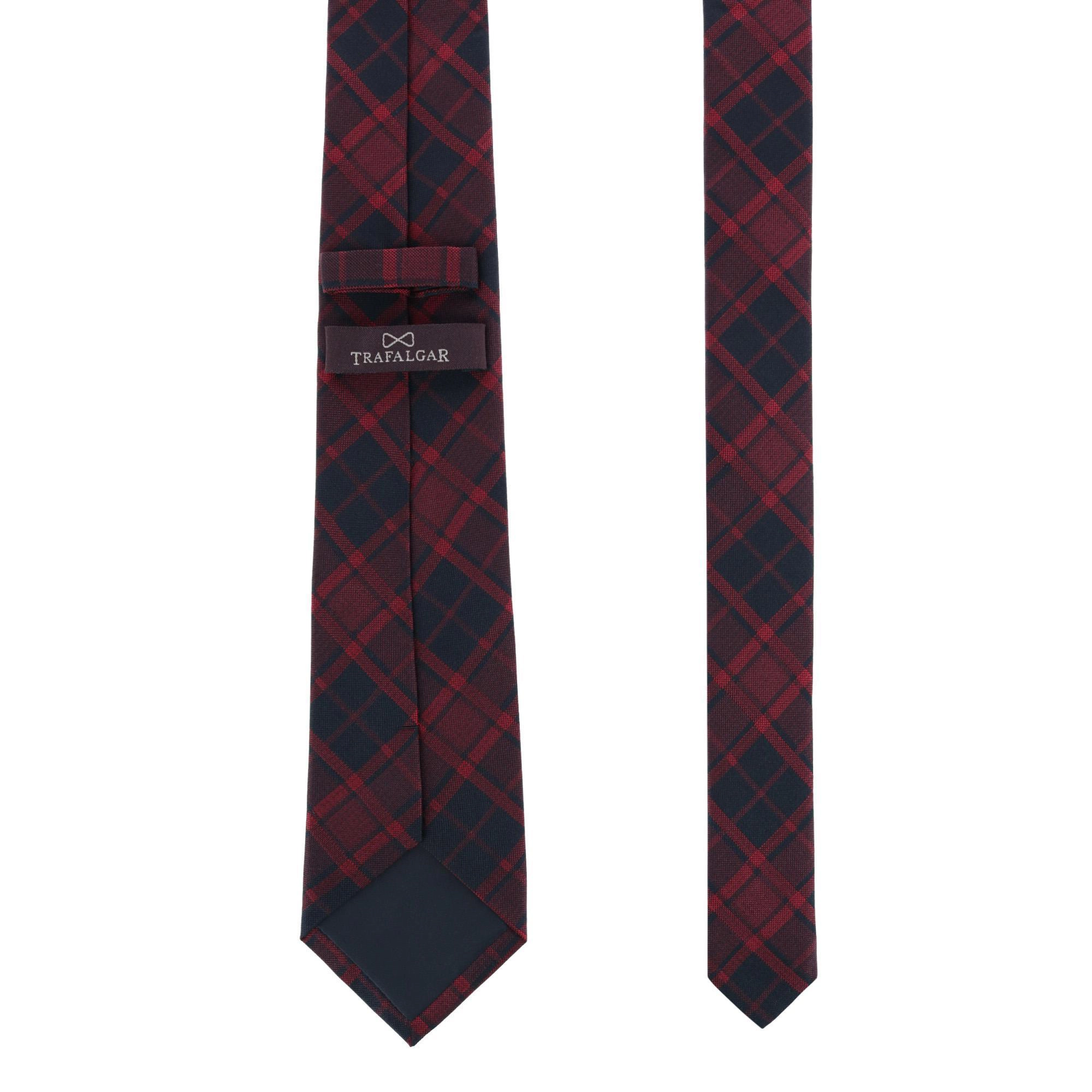Trafalgar Kincade Red Blackwatch Plaid Silk Necktie