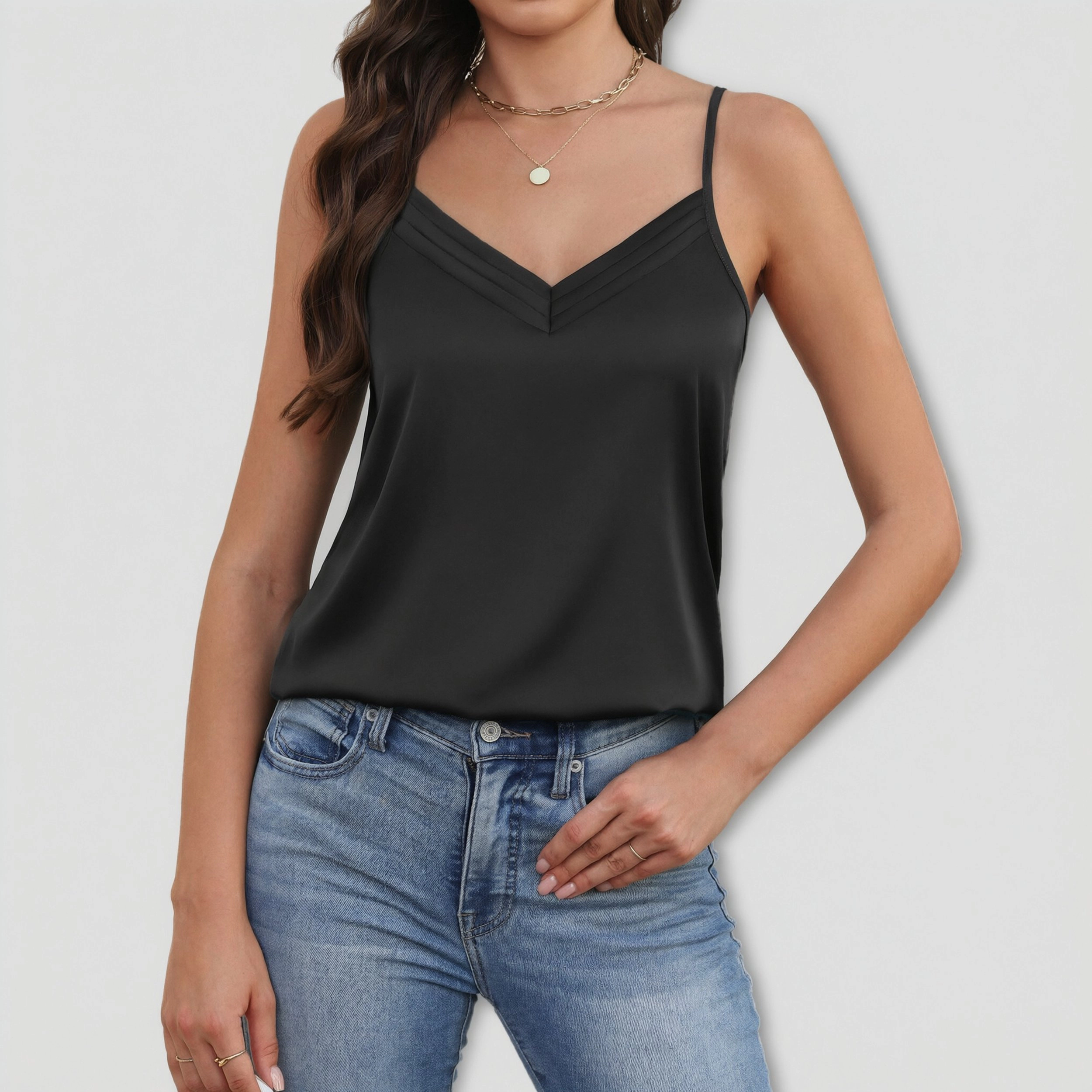 Avidlove Women's Silk Satin V Neck Adjustable Spaghetti Strap Camisole Tank Top