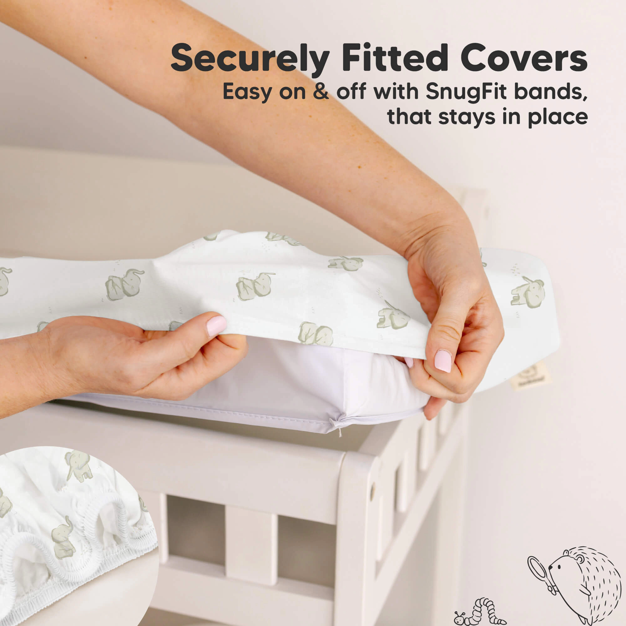 KeaBabies 2-Pack Isla [Protect+] Waterproof Changing Pad Covers