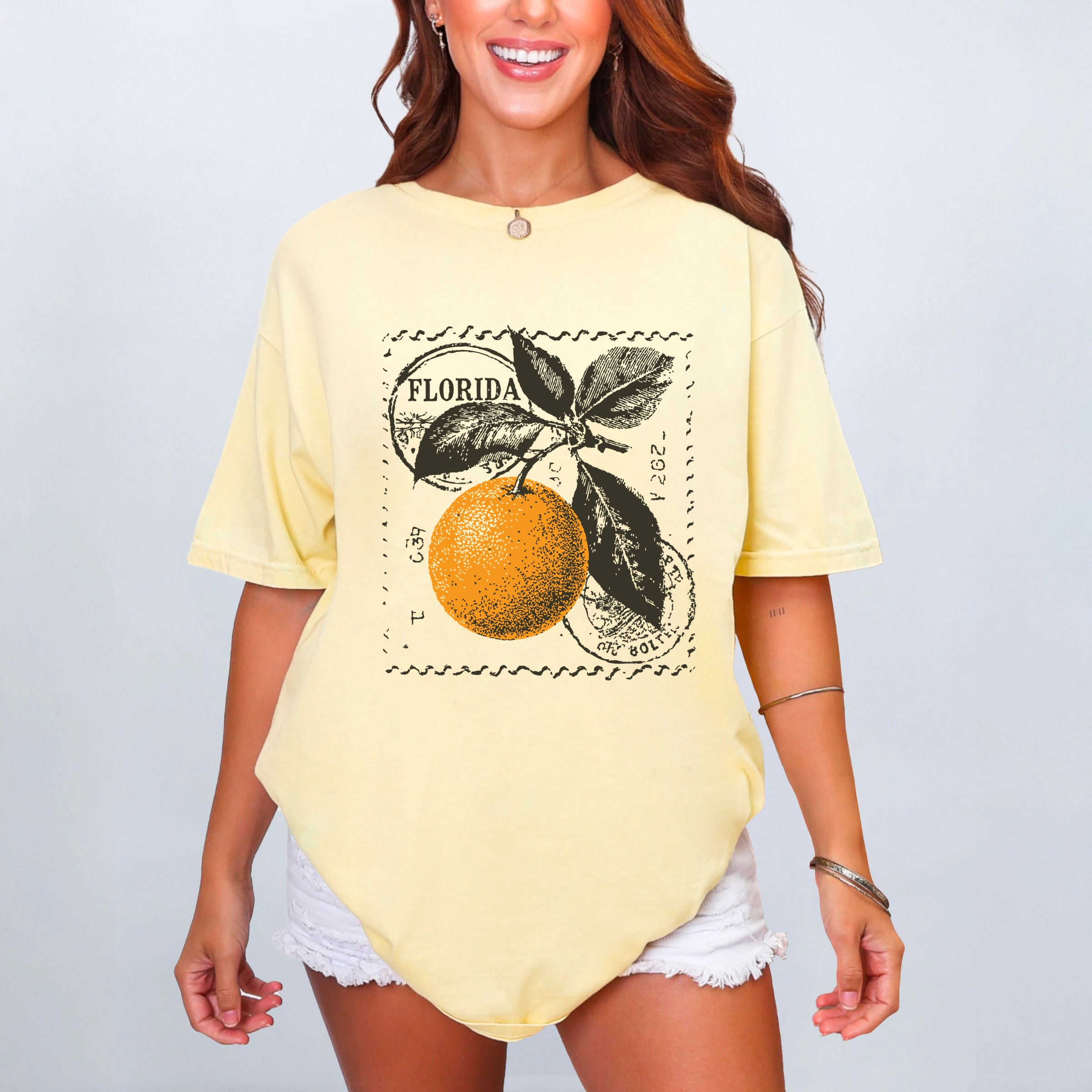 Simply Sage Market - Florida Orange Women's Garment Dyed Graphic T-Shirt