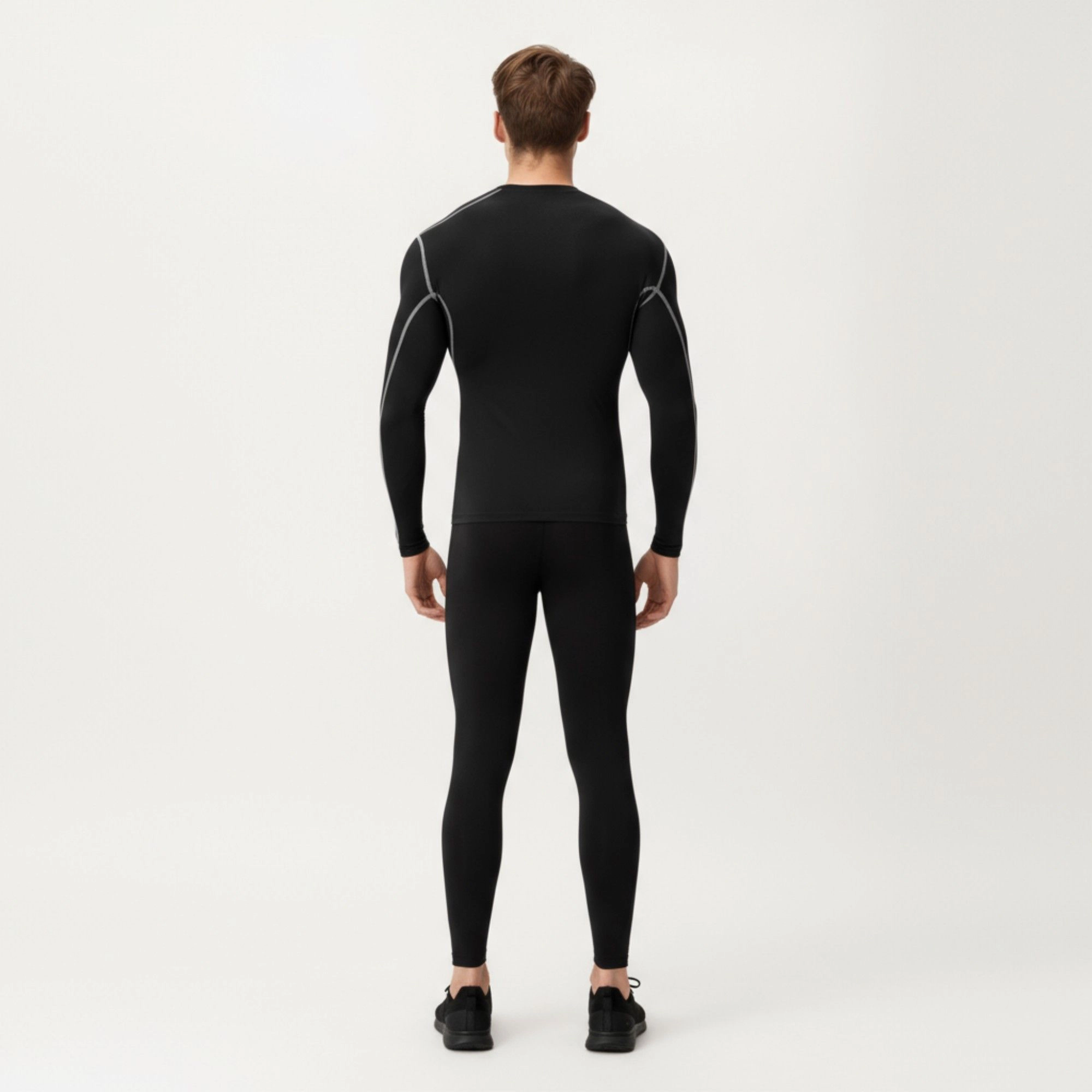Anna-Kaci Men's Long Sleeve Compression Base Layer Top with Stretch Fit and Moisture-Wicking Fabric