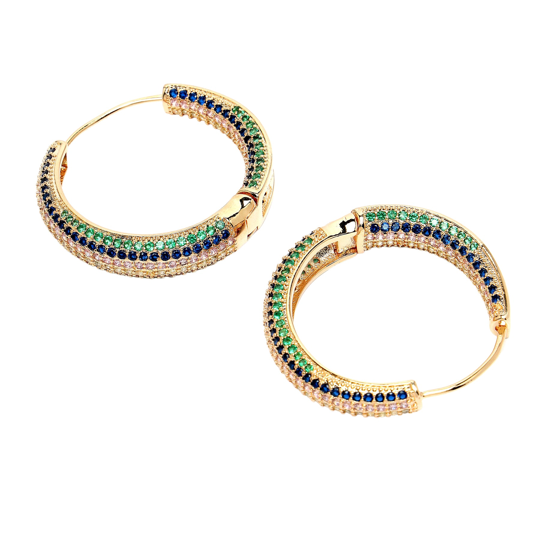 AGP PARIS Womens Diva Collection Cubic Zirconia Chic Hoop Earrings