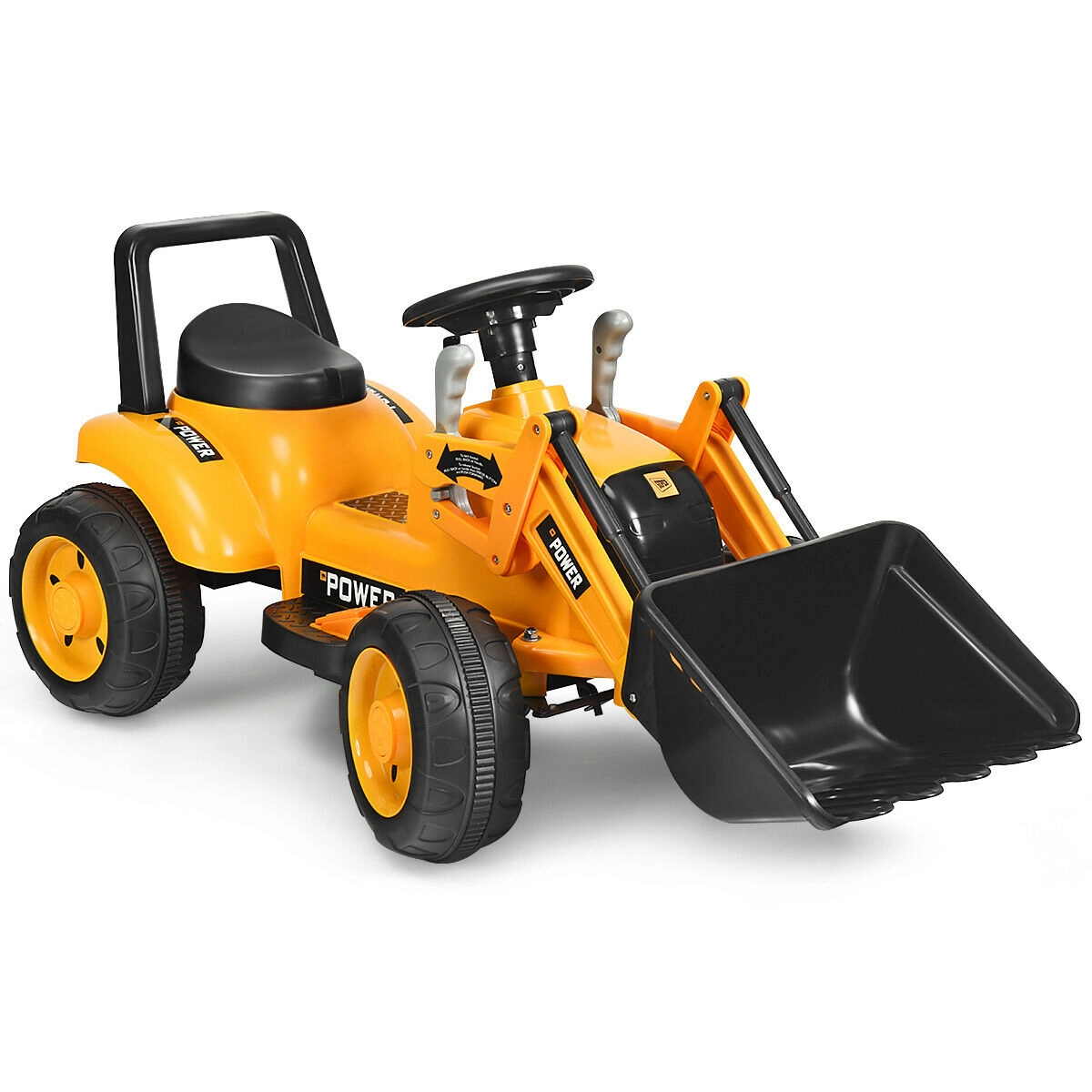 Hivvago Kids Ride On Excavator Digger 6V Battery Powered Tractor