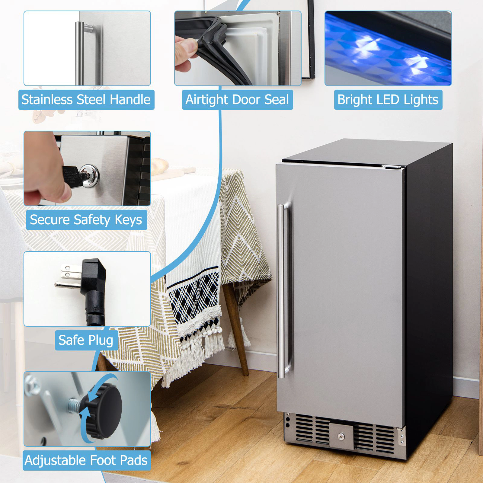 SlickBlue 2.9 Cu Ft Under Counter Refrigerator, Compact Mini Fridge