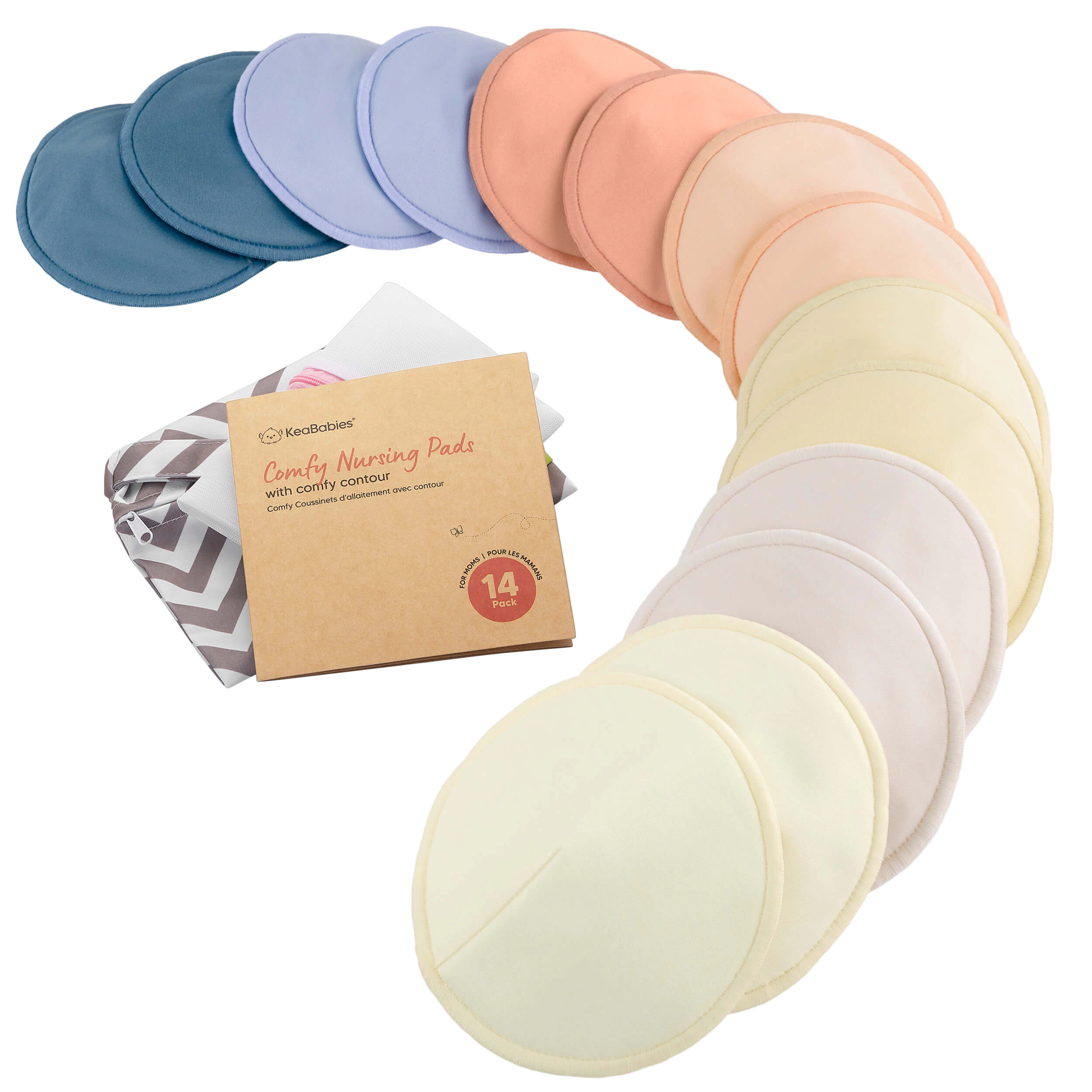 KeaBabies 14-Pack Comfy Nursing Pads (Sweetheart)