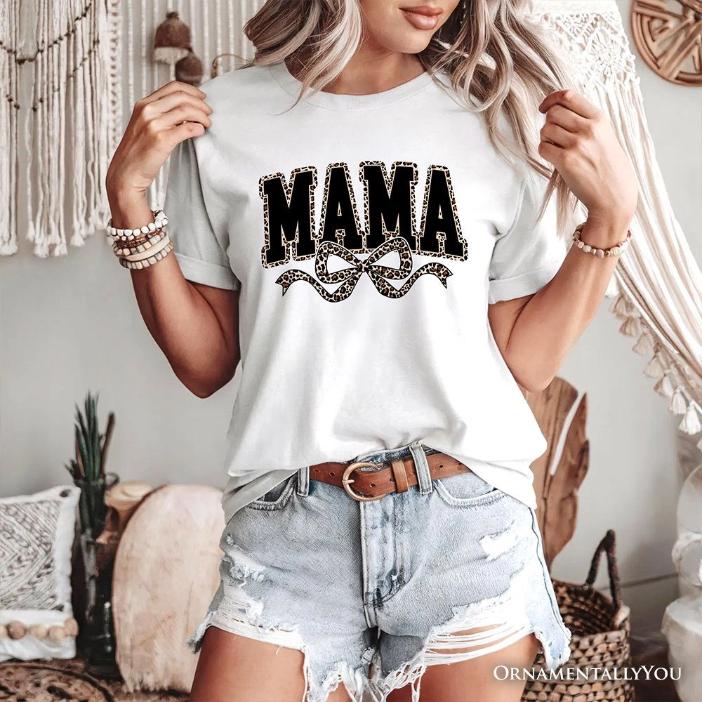 OrnamentallyYou Womens Coquette Leopard Mama T-Shirt