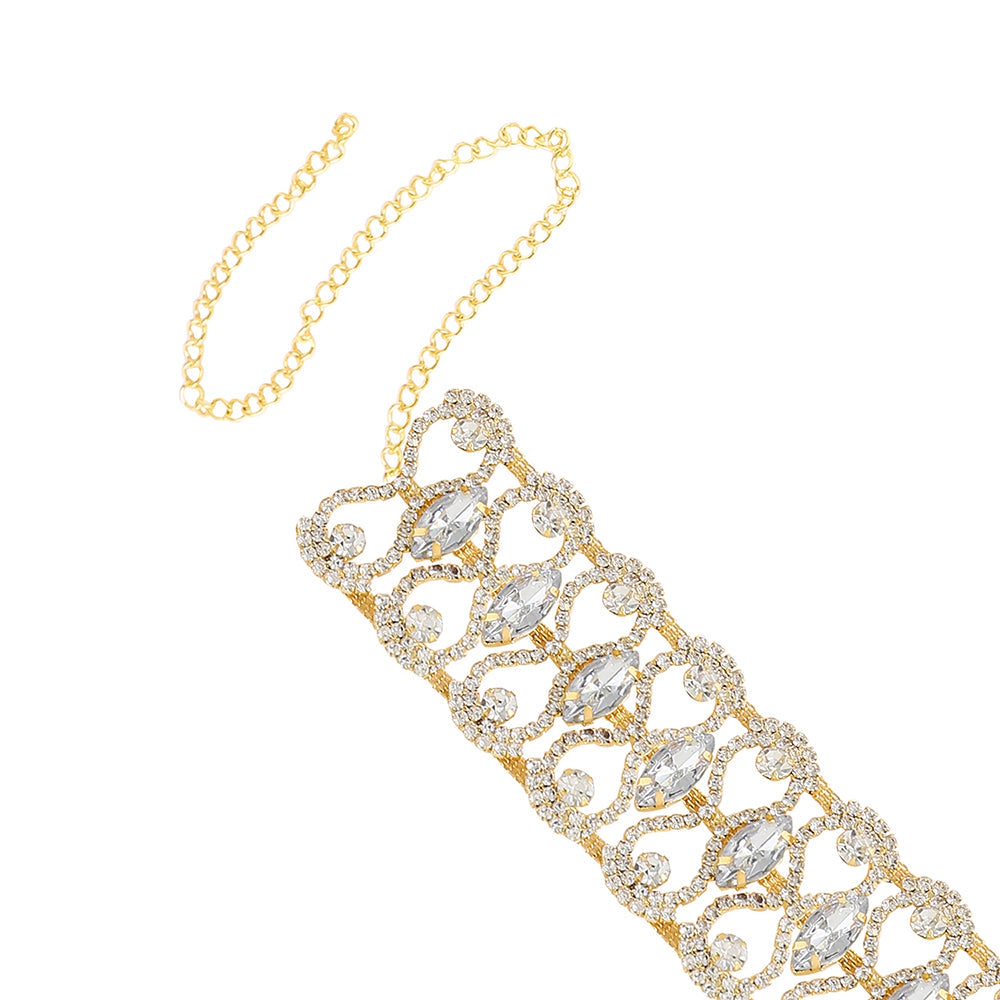 SOHI Women's Gold Plated Crystal Necklace