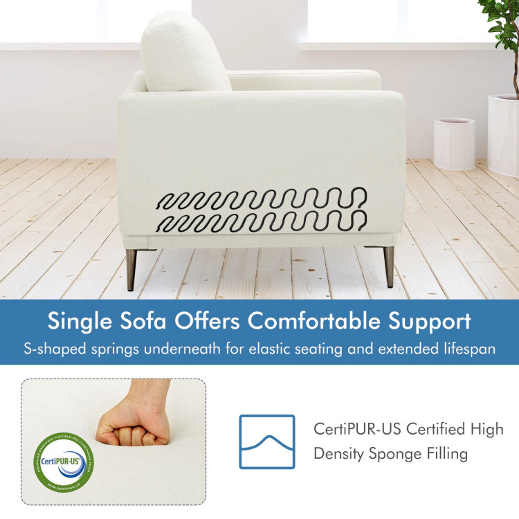 Hivvago Contemporary Fabric Accent Chair with Detachable Back Cushion