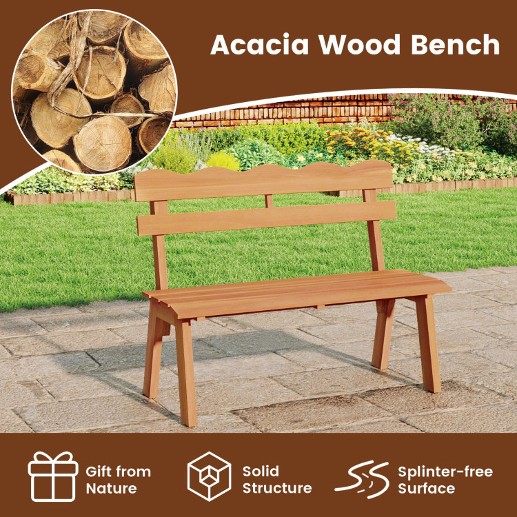 Hivvago Outdoor Acacia Wood Garden Bench