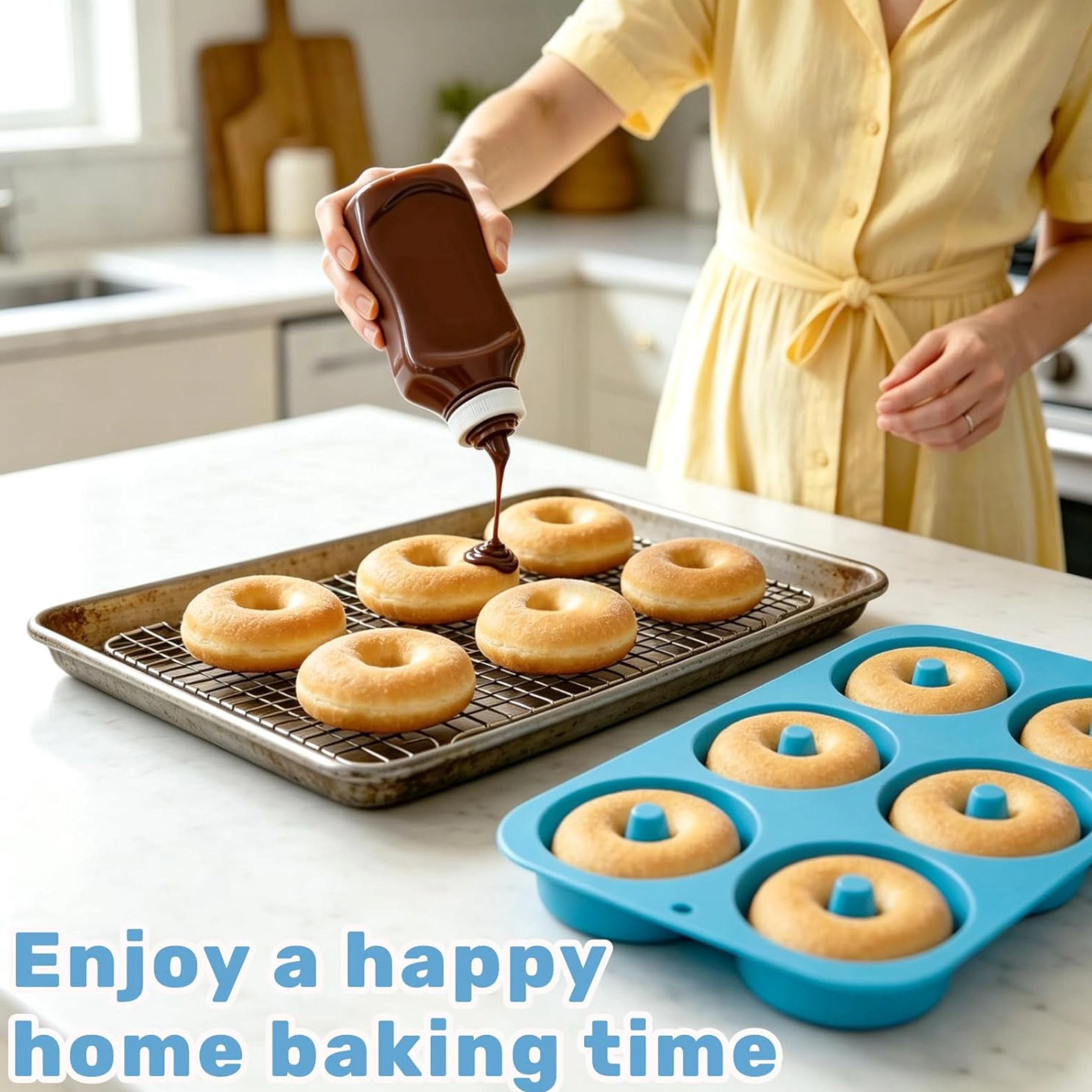 Stock Preferred 6-Cavity Nonstick Silicone Donut Pan Food Grade Baking Mold