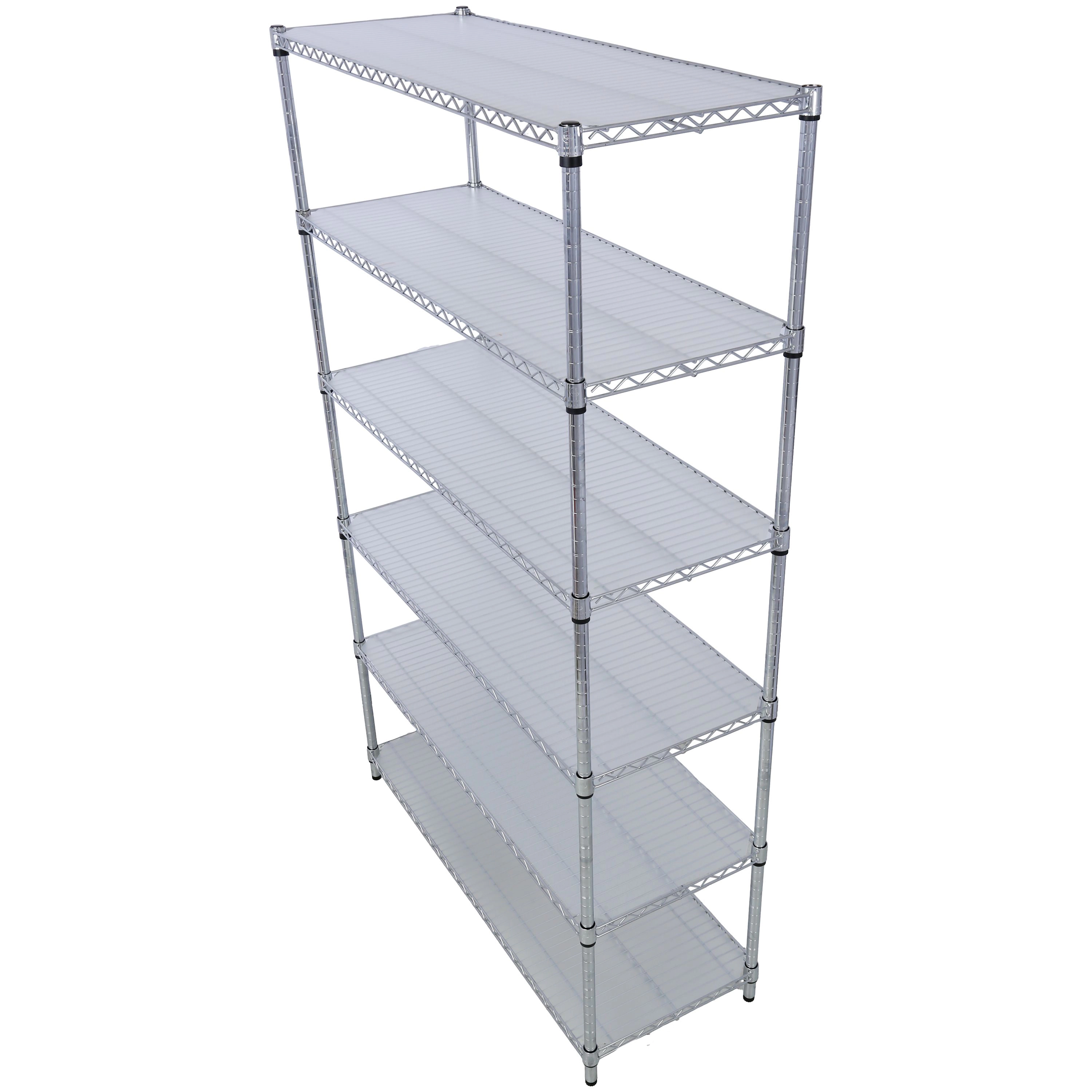 Flynama 6 Tier 84x48x20 in NSF 6000 LBS Heavy Duty Wire Storage Rack with Wheels and Shelf Liners Adjustable Chrome