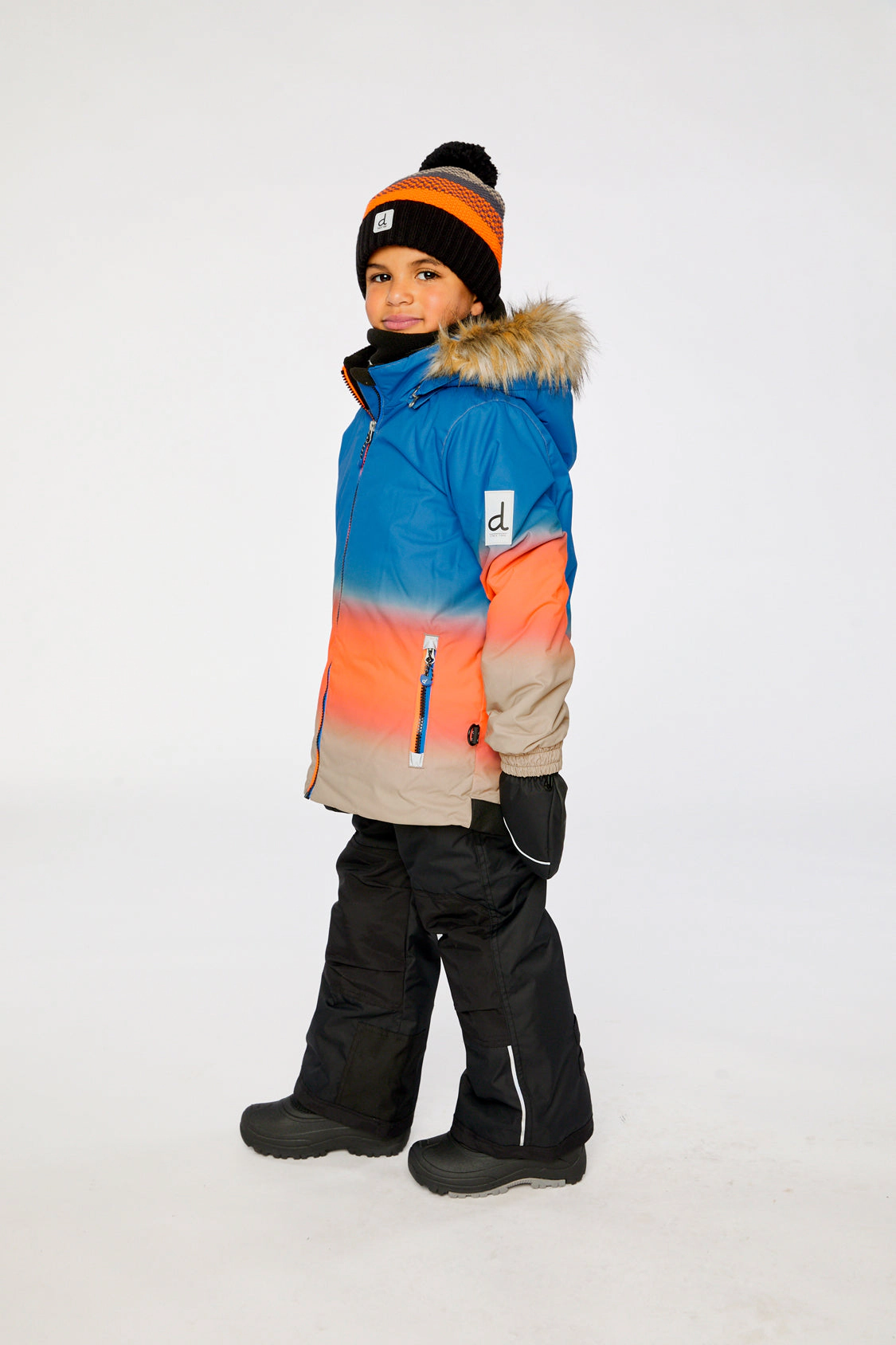 Deux par Boys Gradient Two Piece Play Snowsuit with Hooded Jacket and Snow Pants