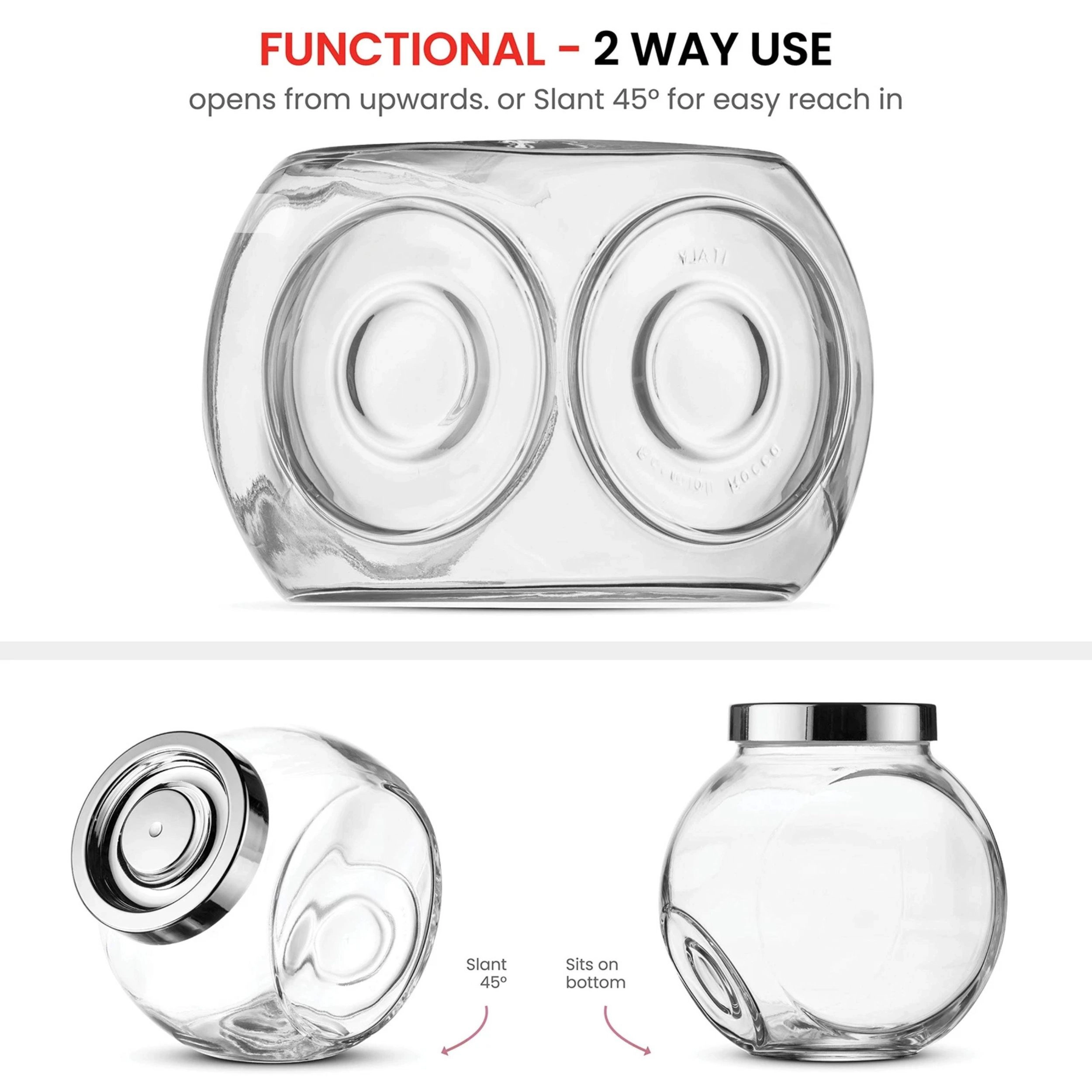 Home Collection 75.5 oz Glass Food Storage Jar with Airtight Metal Lid