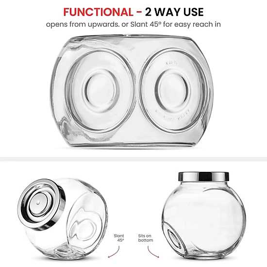 Home Collection 75.5 oz Glass Food Storage Jar with Airtight Metal Lid