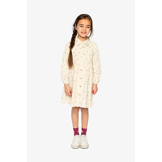 Deux par Deux Girls Floral Print Corduroy Shirt Dress