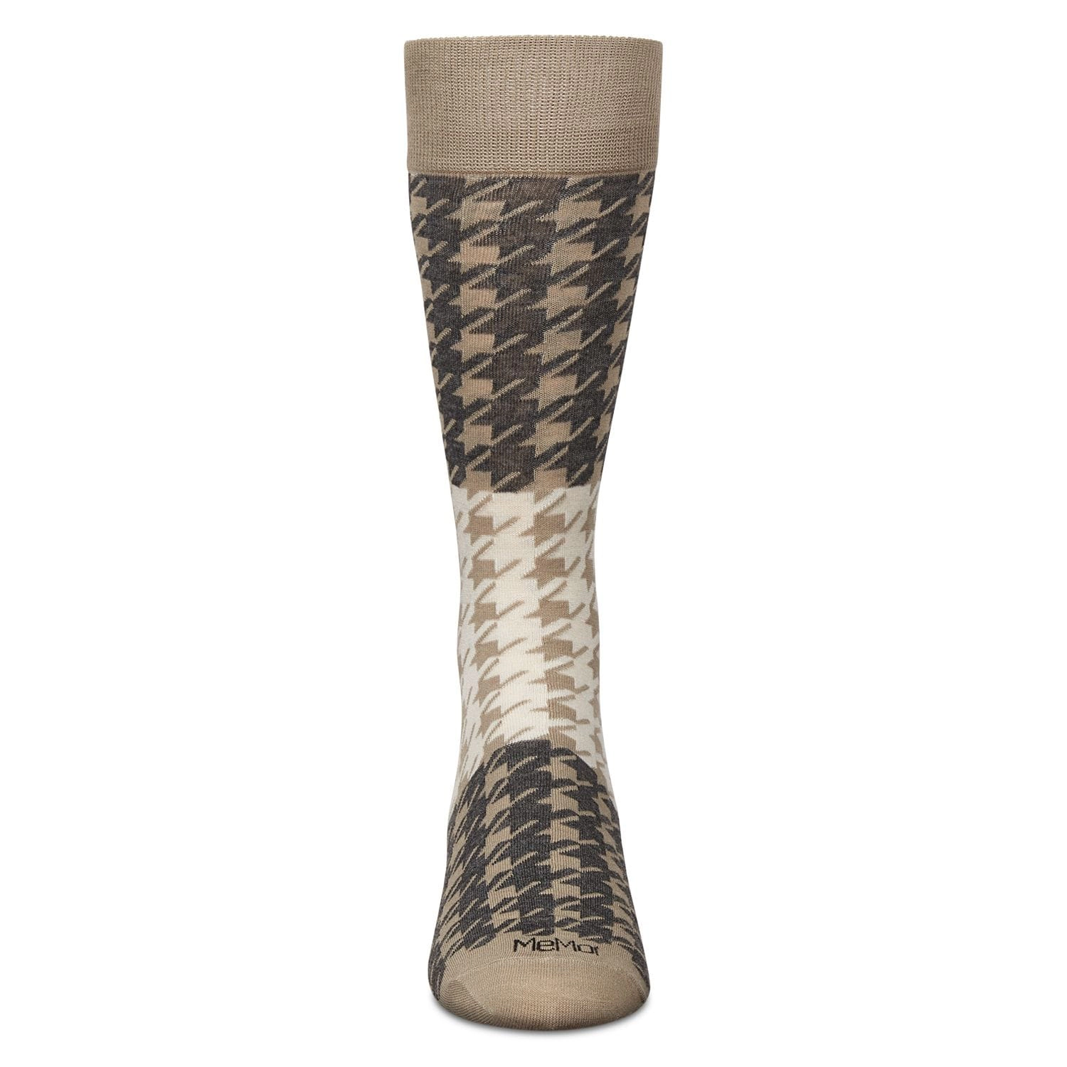 Memoi Men's Houndstooth Bamboo Dress Crew Socks