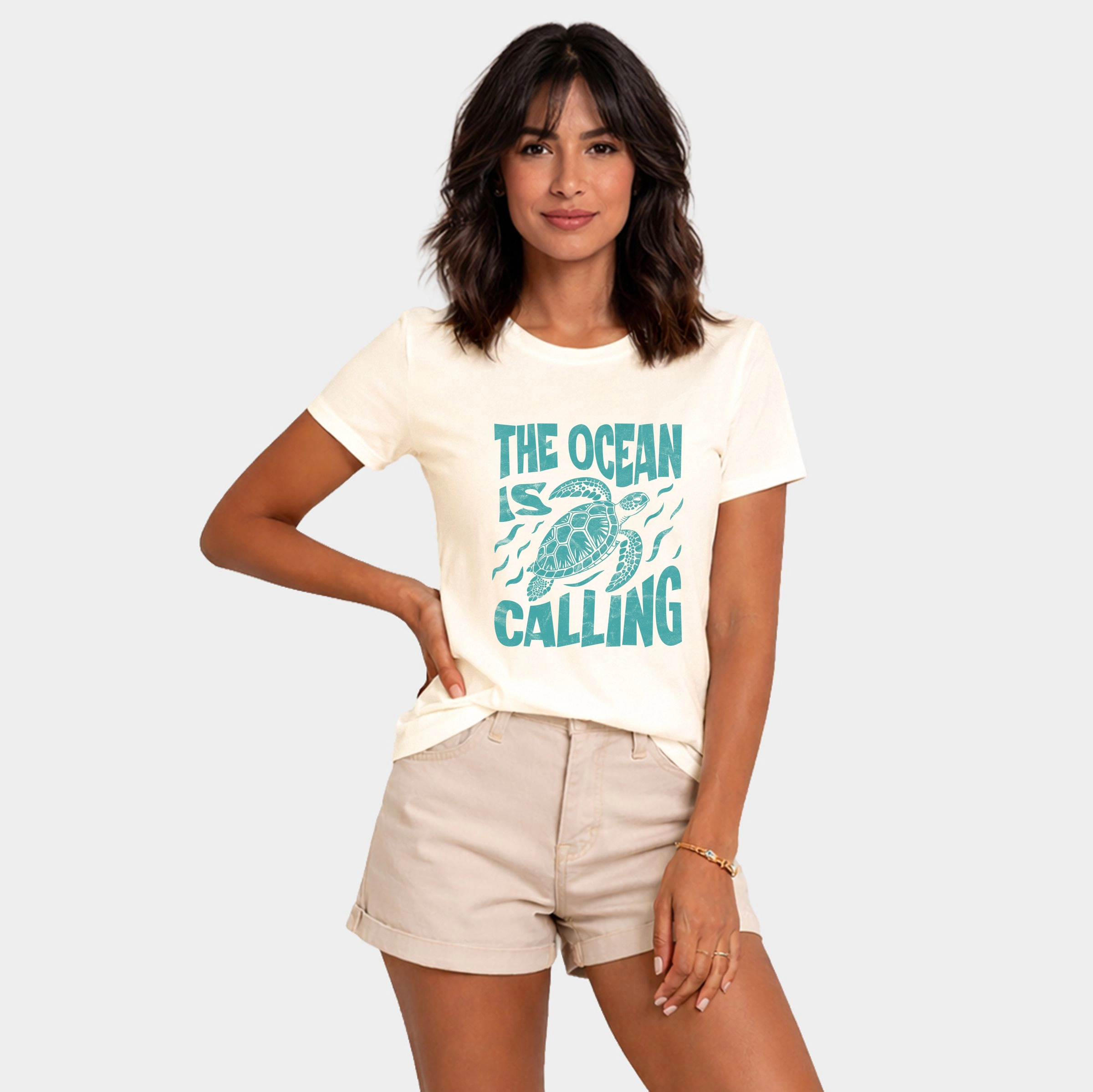 Simply Sage Market - The Ocean Is Calling Turtle Women's Short Sleeve Graphic T-Shirt