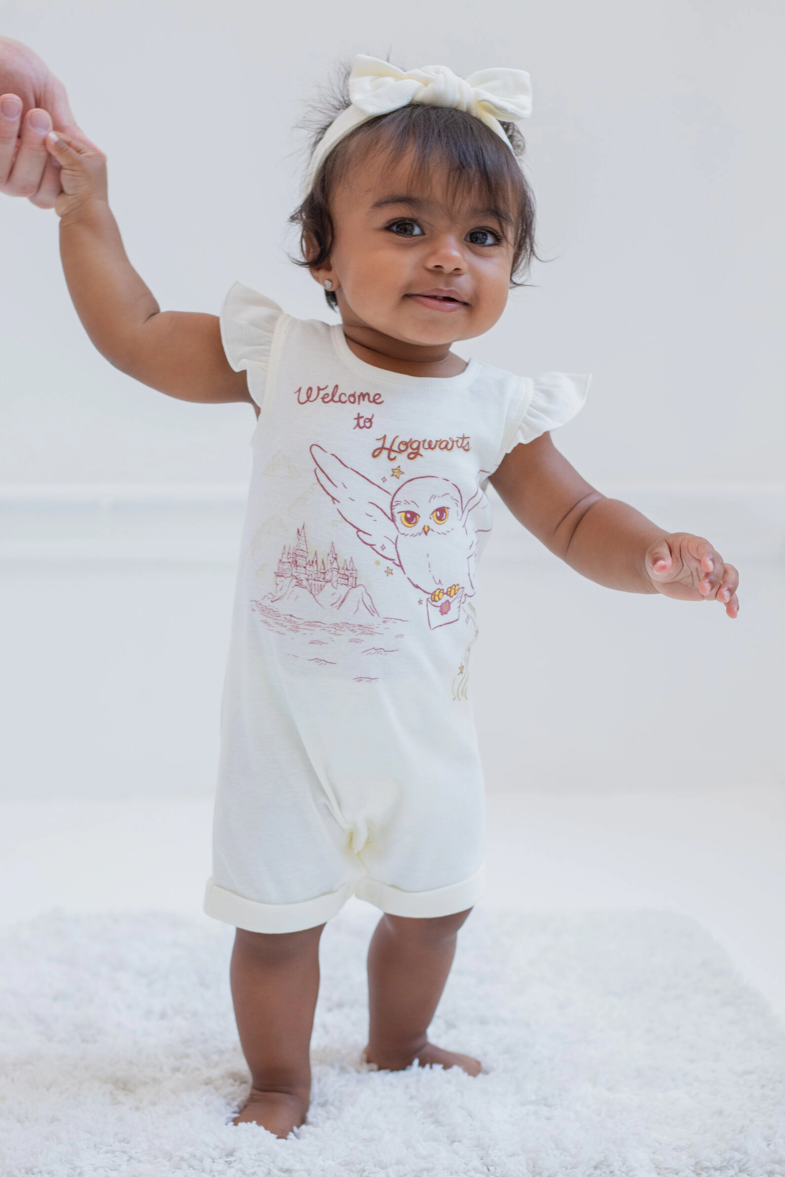 Harry Potter Hedwig Girls' 2-Piece Sleeveless Romper and Headband Set