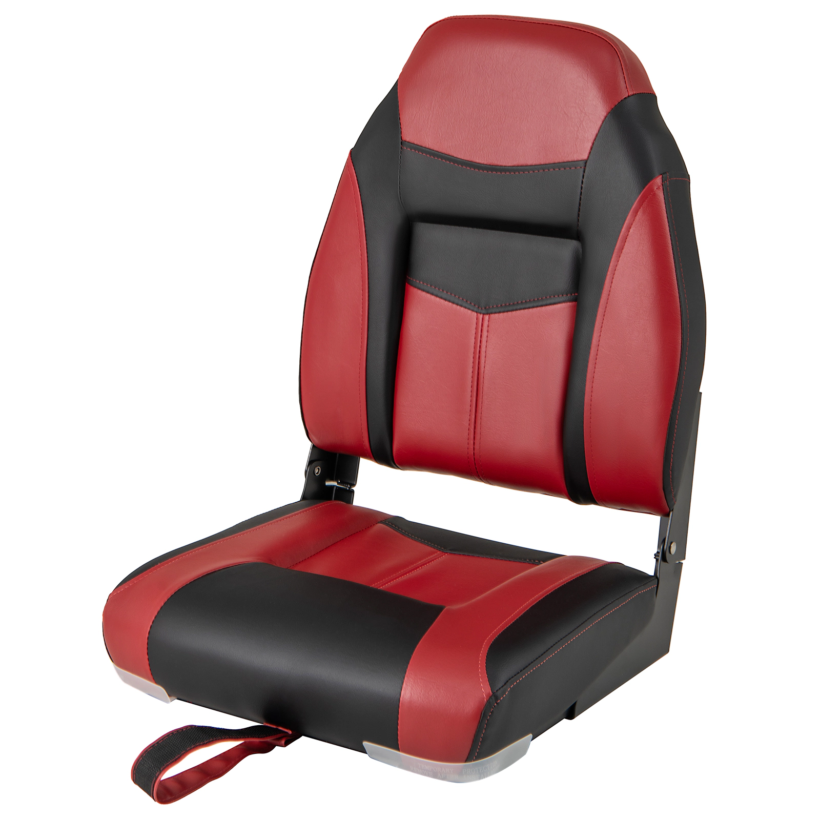 SUGIFT 250-lb Capacity Waterproof PVC High Back Folding Boat Seat with Sponge Cushion and Aluminum Hinges