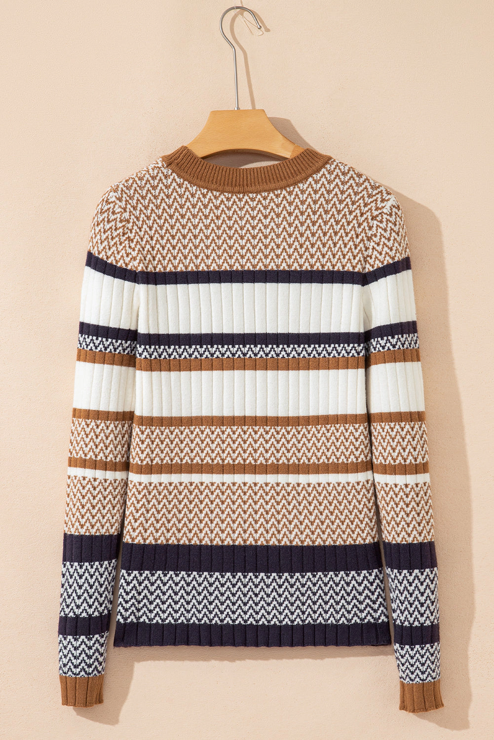 Threaded Pear Women's Avery Ribbed Trim Slim Sweater